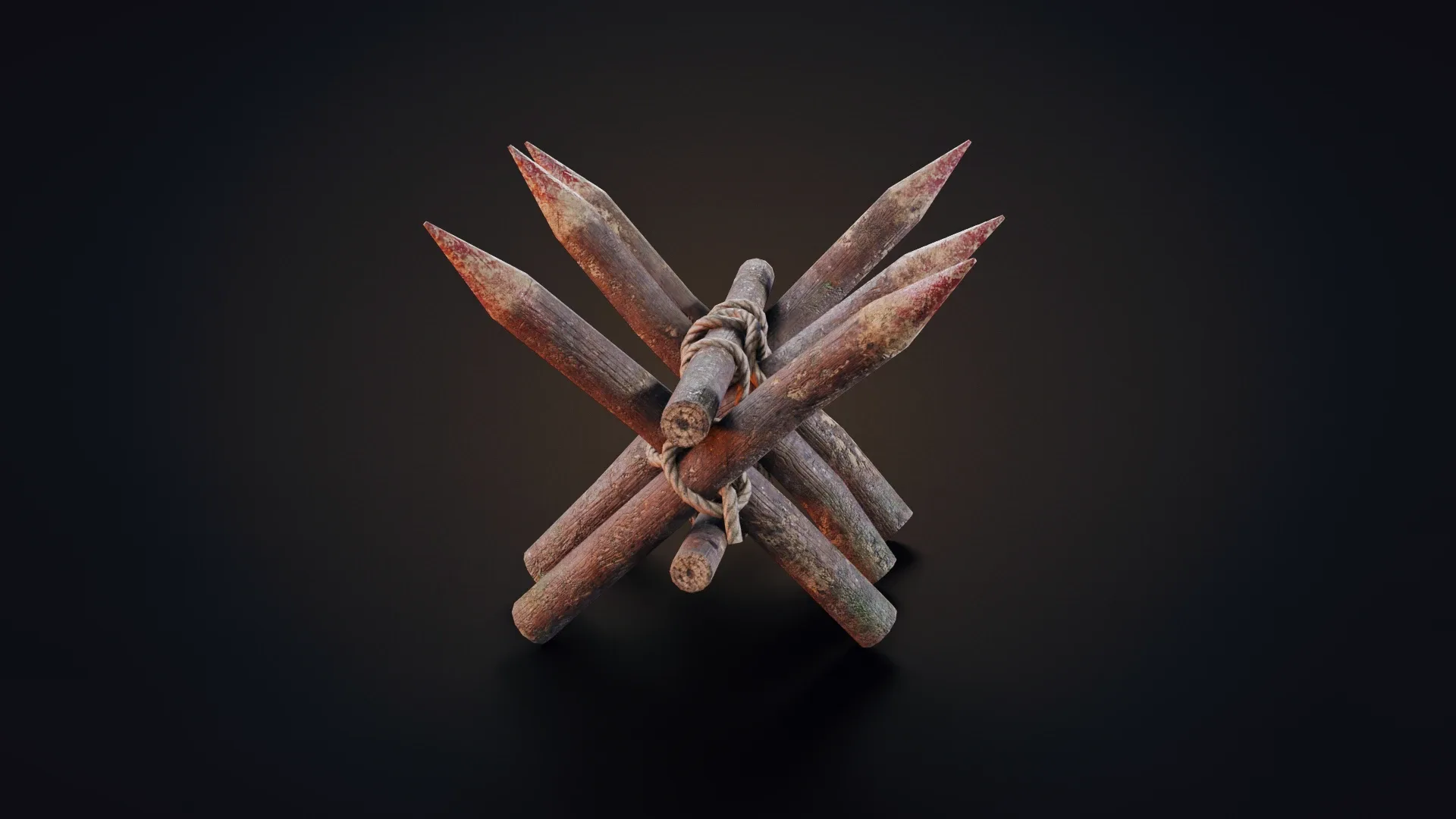 Wooden Stakes Low-poly 3D model