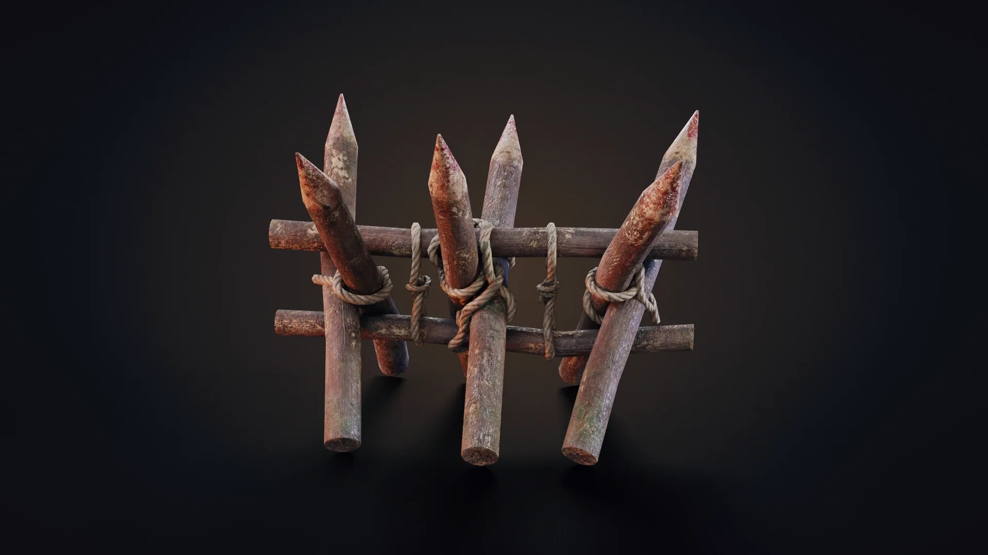 Wooden Stakes Low-poly 3D model