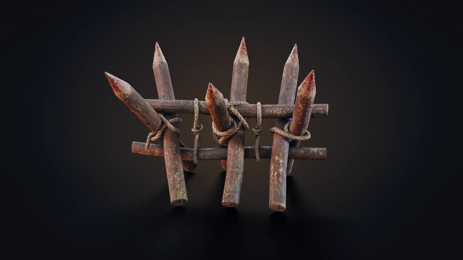 Wooden Stakes Low-poly 3D model