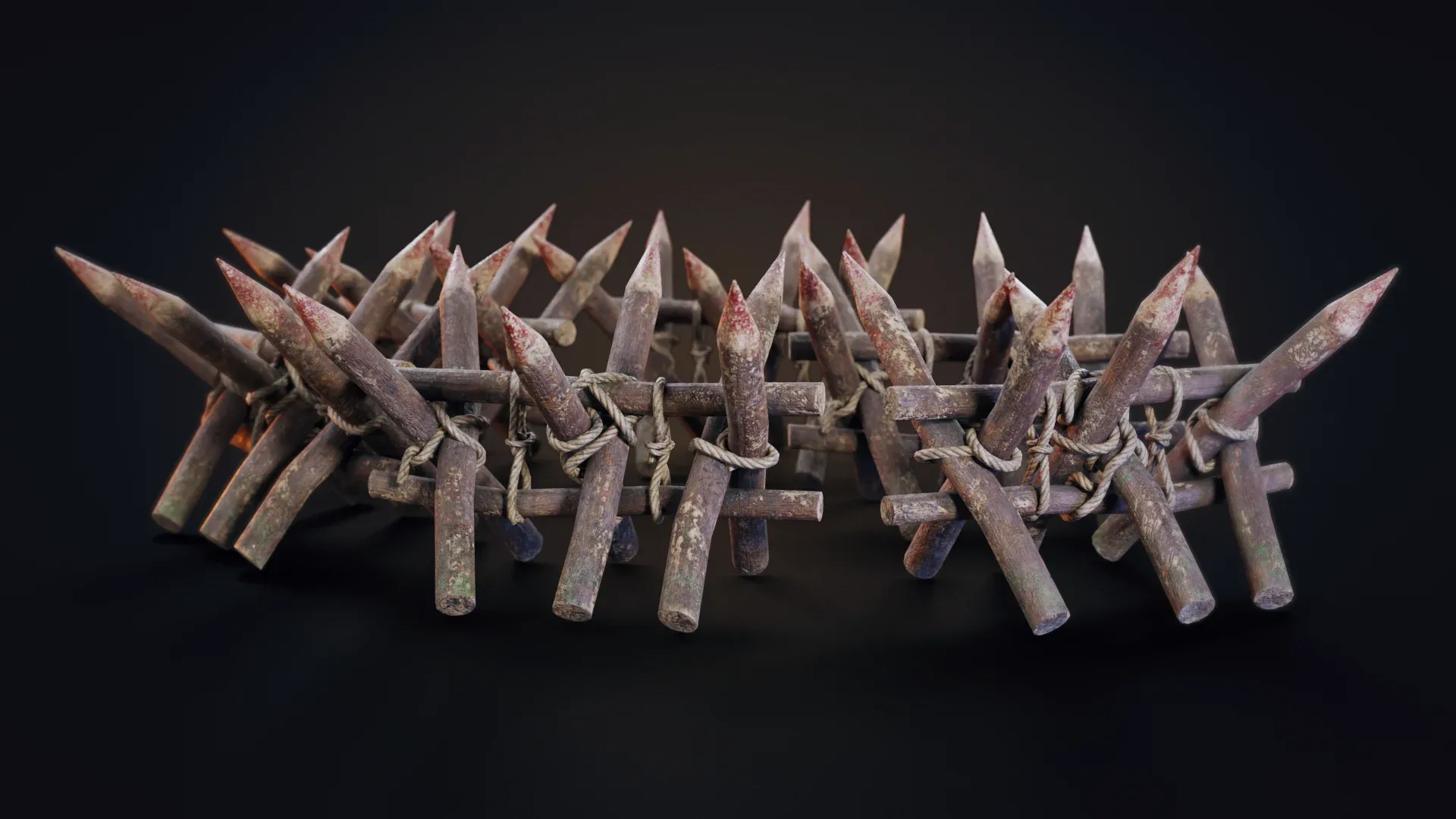 Wooden Stakes Low-poly 3D model