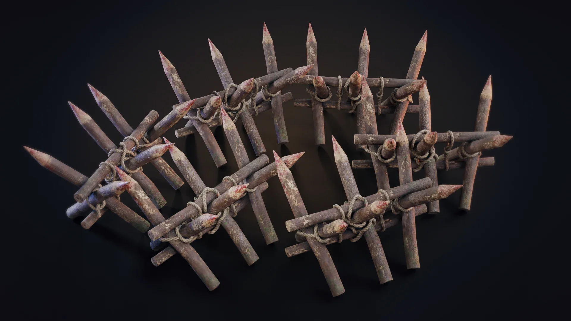 Wooden Stakes Low-poly 3D model