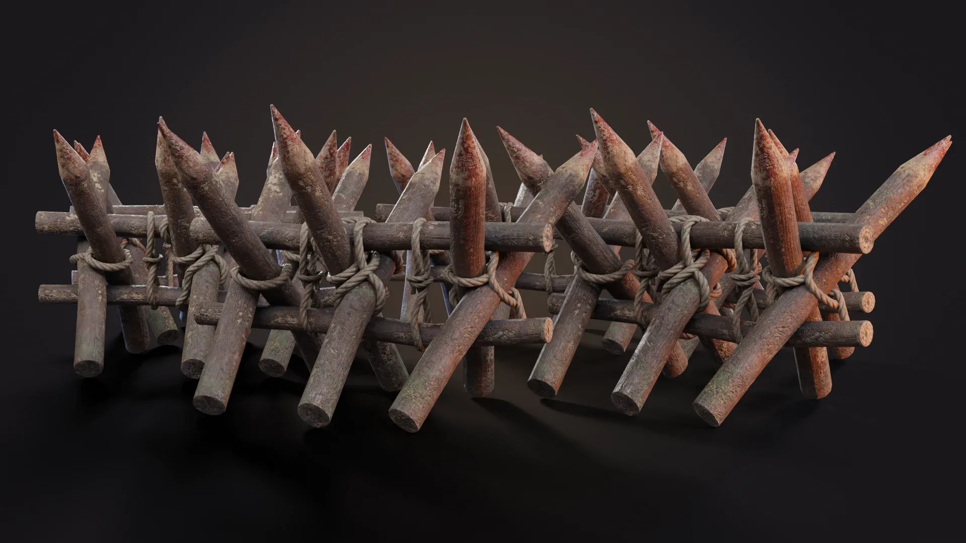 Wooden Stakes Low-poly 3D model