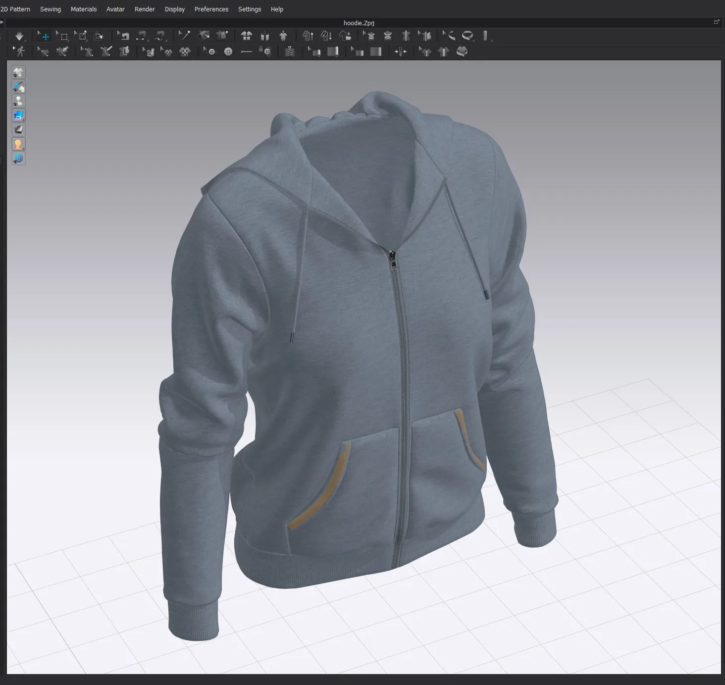 Hoodie - Marvelous Designer - Clo3d
