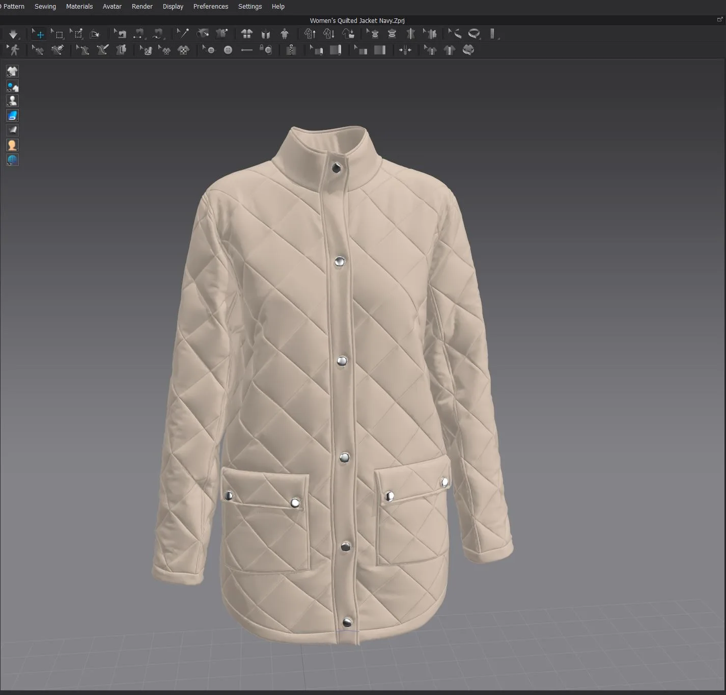 Women's Quilted Jacket - Marvelous Designer & Clo3d