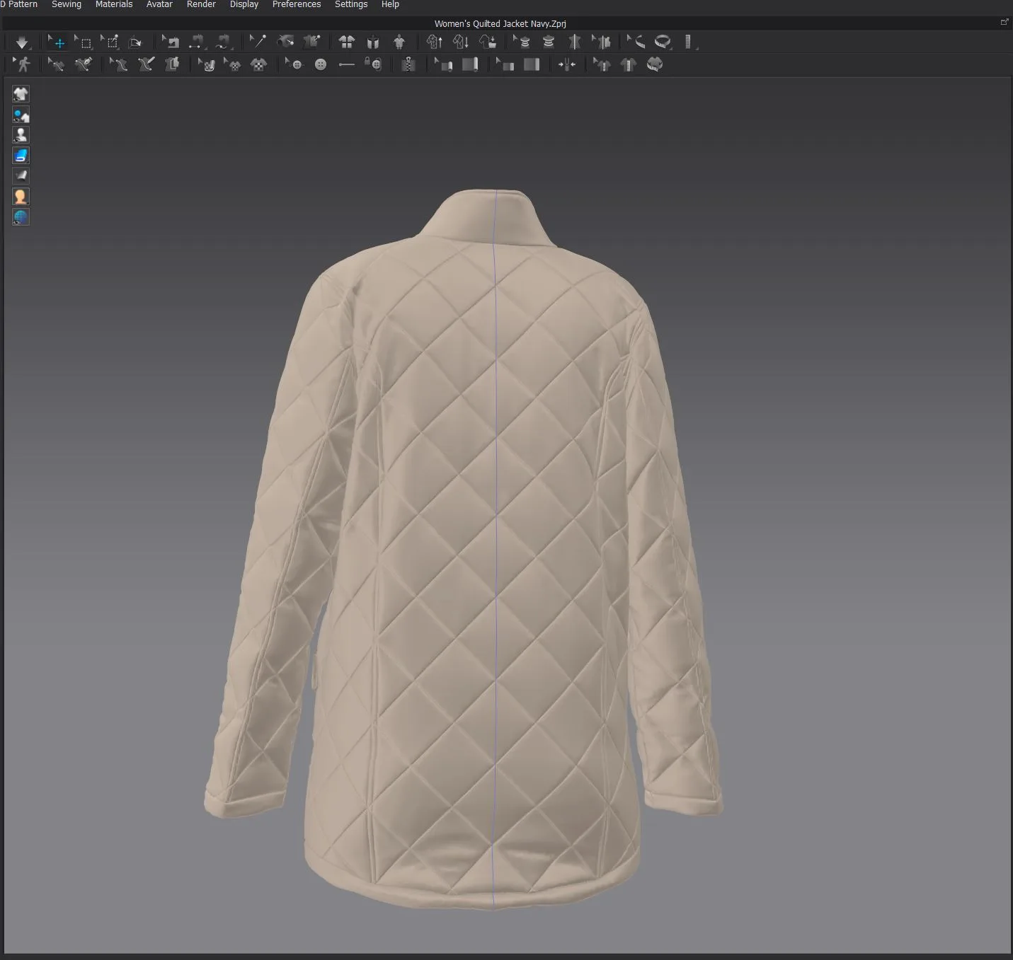 Women's Quilted Jacket - Marvelous Designer & Clo3d