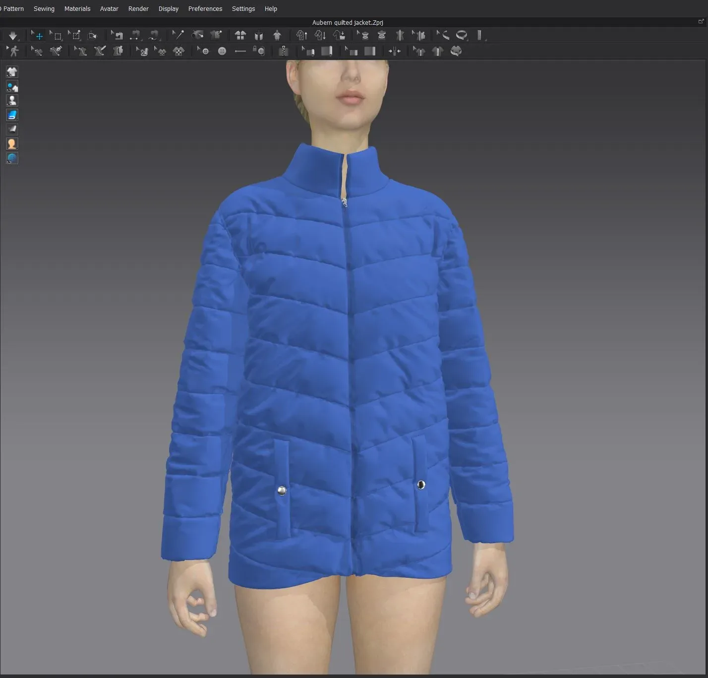 Aubern Quilt Jacket - Marvelous Designer & Clo3d