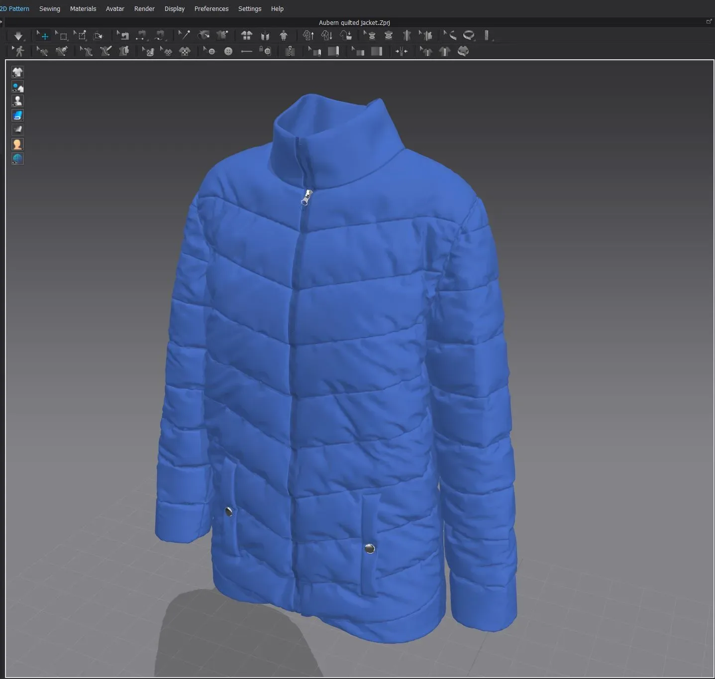 Aubern Quilt Jacket - Marvelous Designer & Clo3d