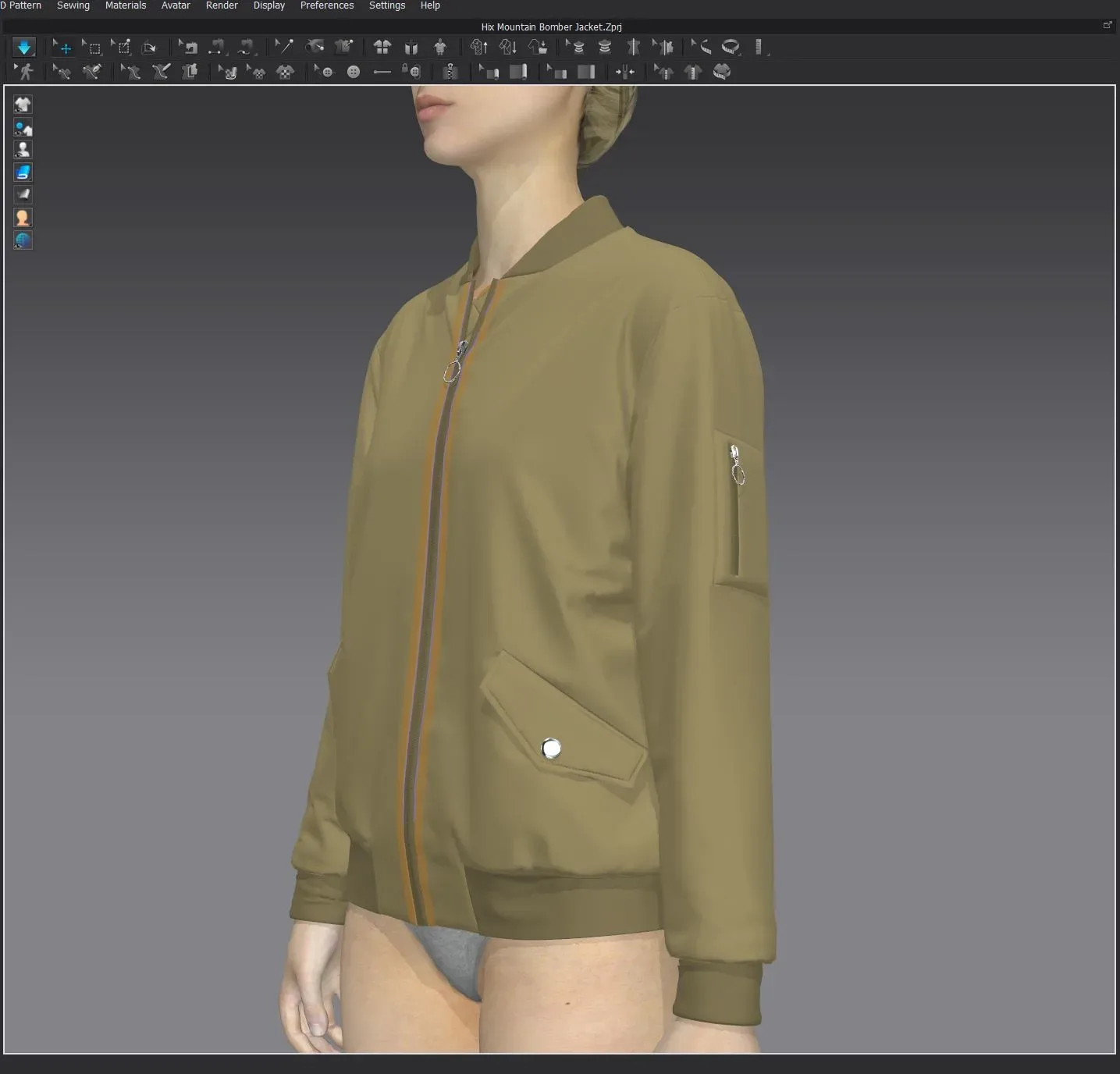 Hix Mountain Bomber Jacket - Marvelous Designer & Clo3d