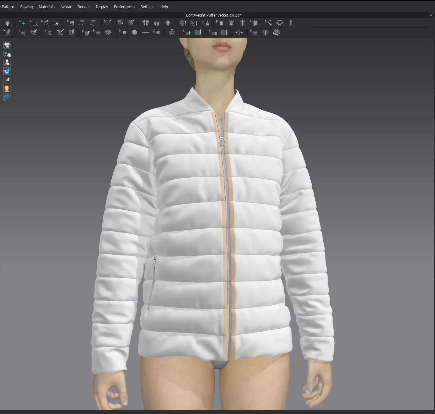 Lightweight Puffer Jacket - Marvelous Designer & Clo3d