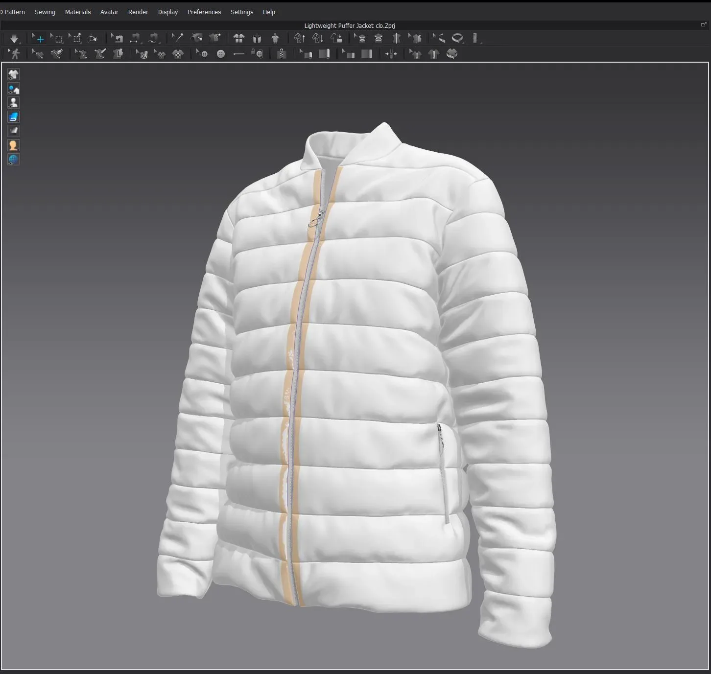 Lightweight Puffer Jacket - Marvelous Designer & Clo3d