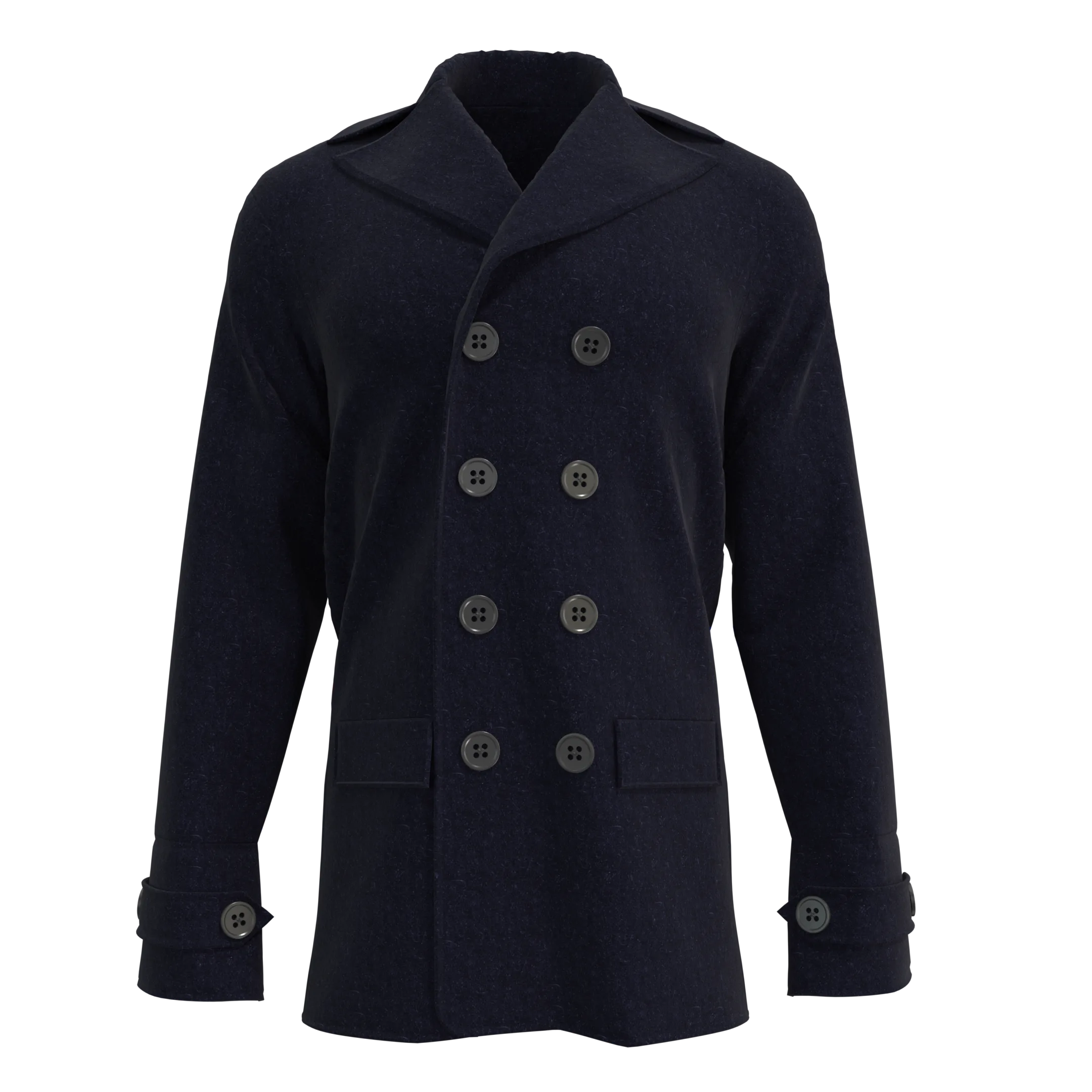 Wool Blend Peacoat - Marvelous Designer & Clo3d