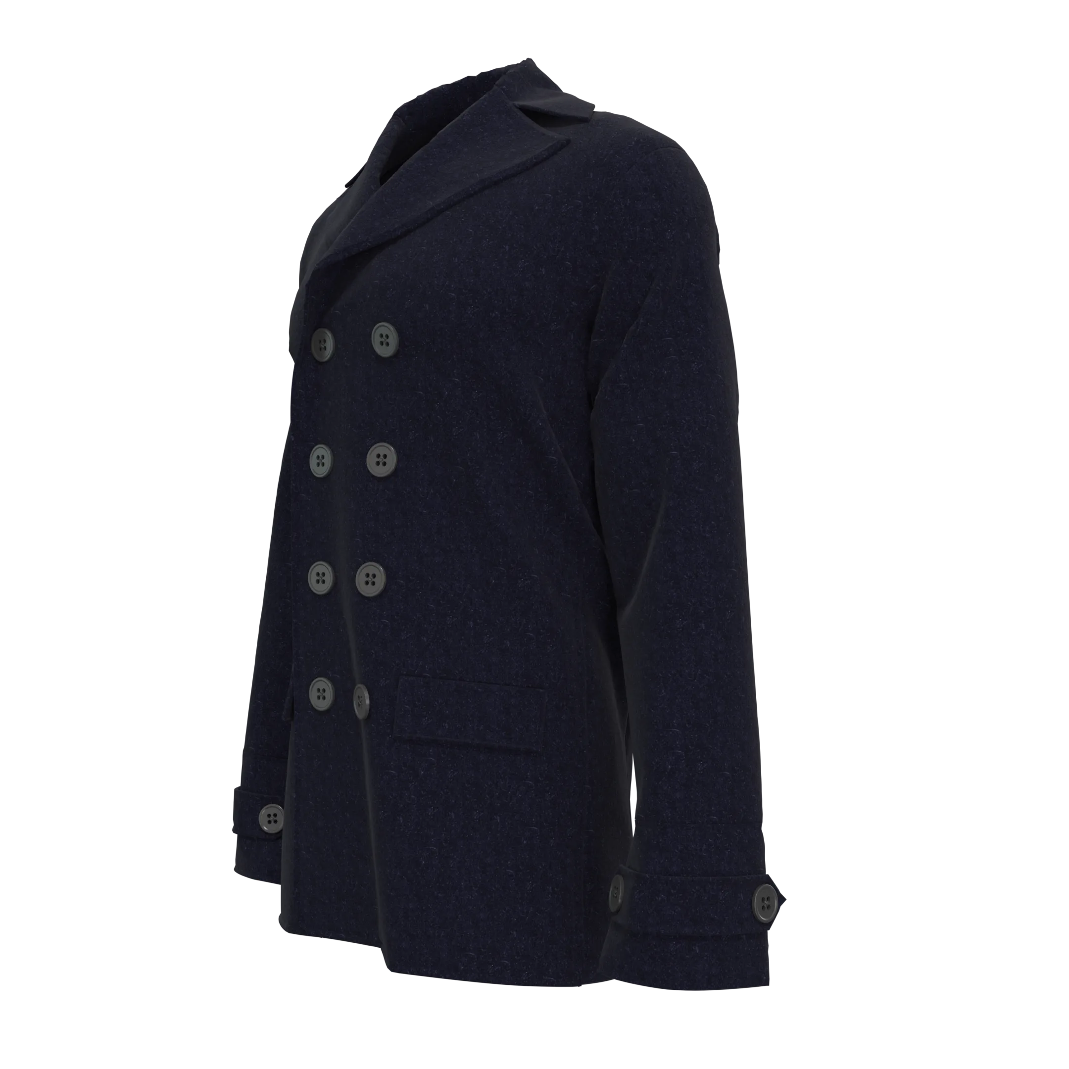 Wool Blend Peacoat - Marvelous Designer & Clo3d