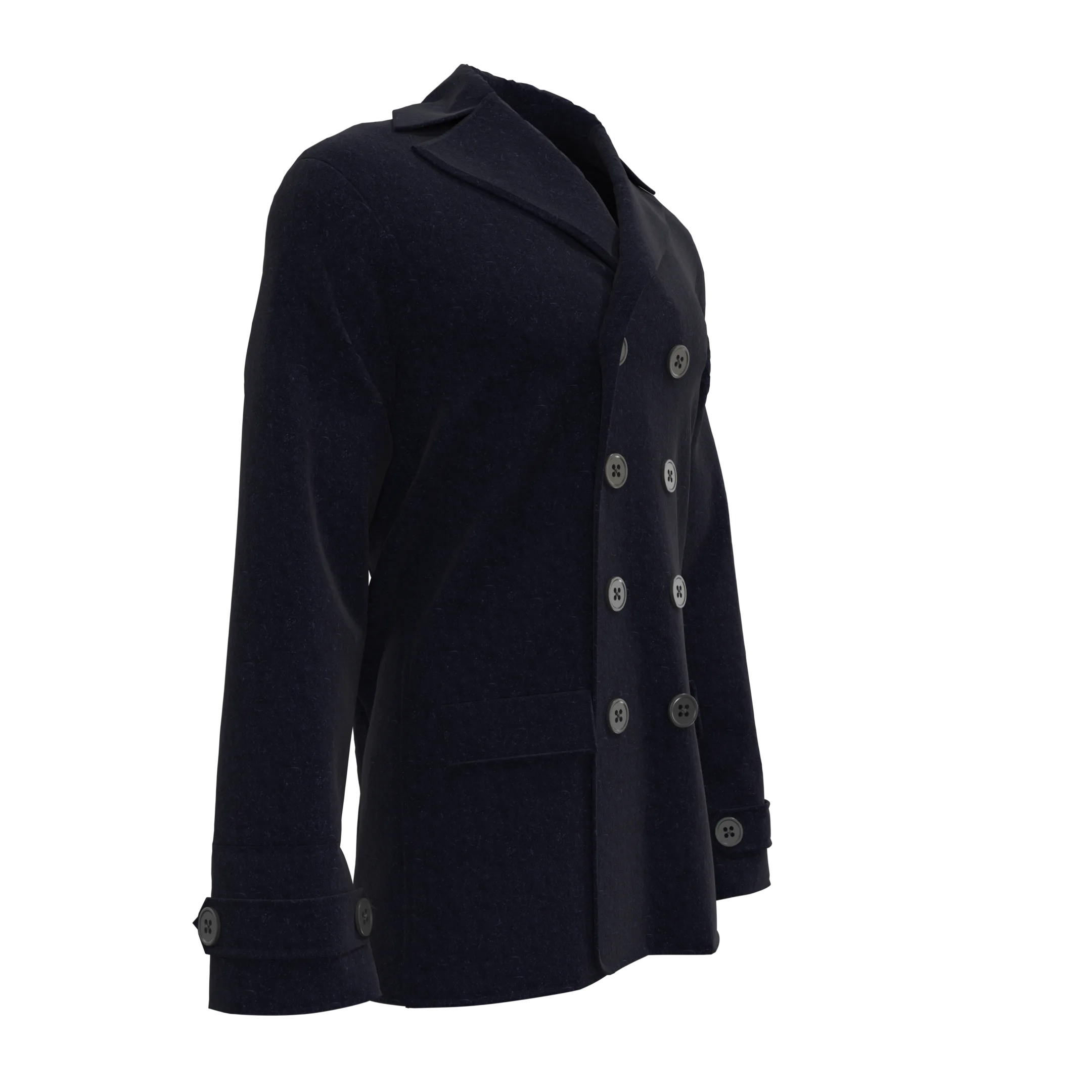 Wool Blend Peacoat - Marvelous Designer & Clo3d