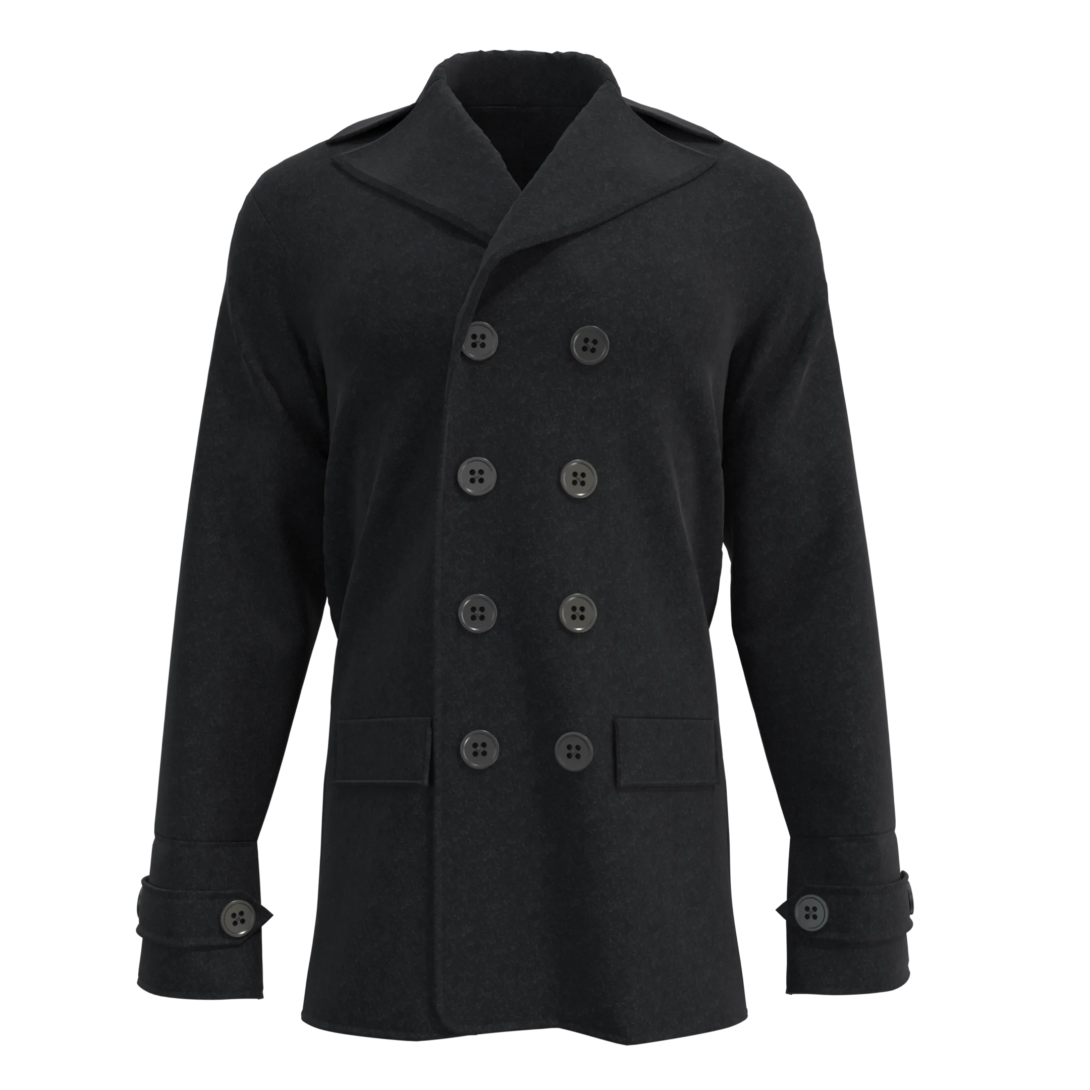 Wool Blend Peacoat - Marvelous Designer & Clo3d