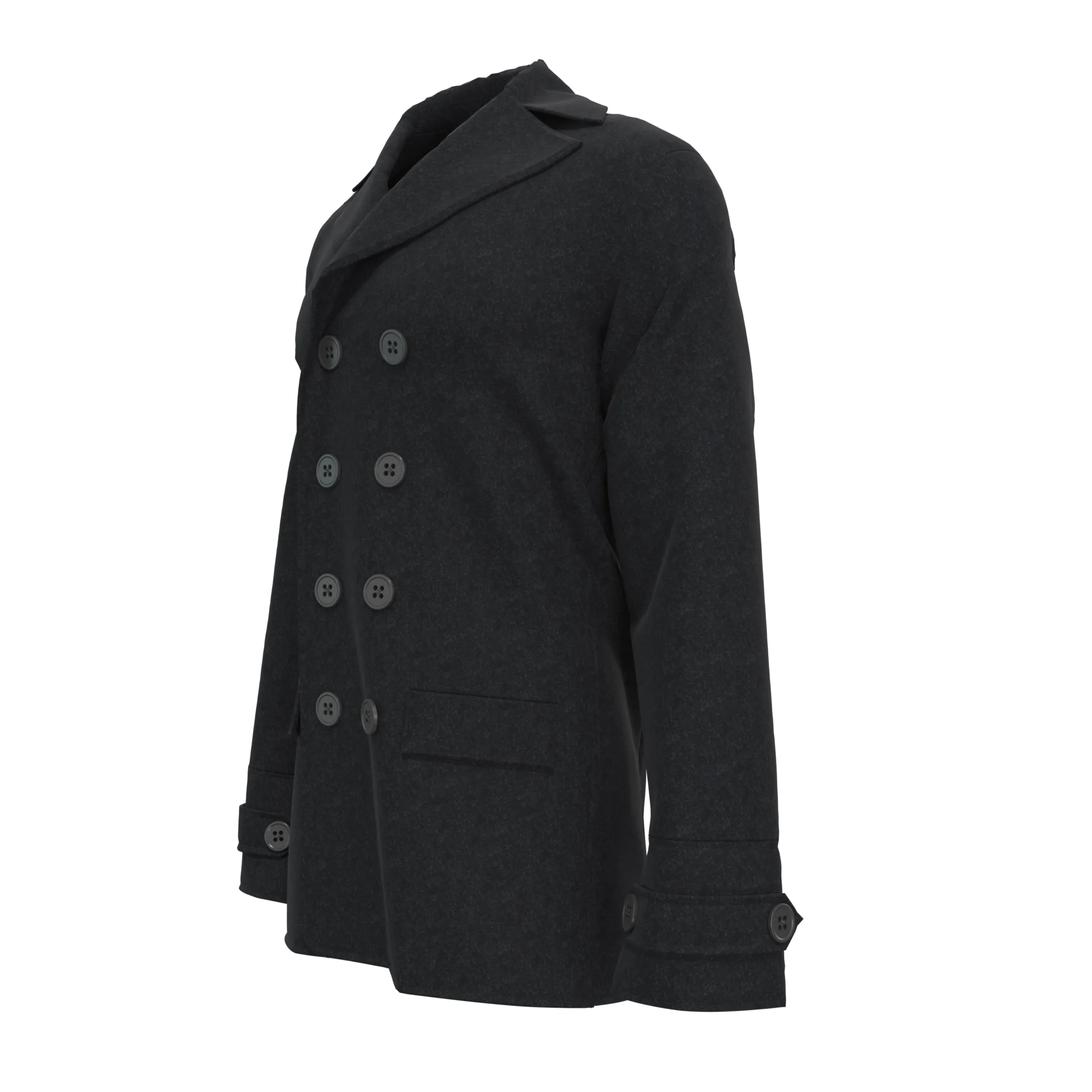 Wool Blend Peacoat - Marvelous Designer & Clo3d