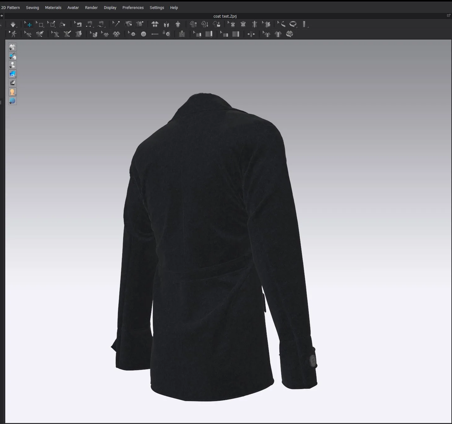 Wool Blend Peacoat - Marvelous Designer & Clo3d