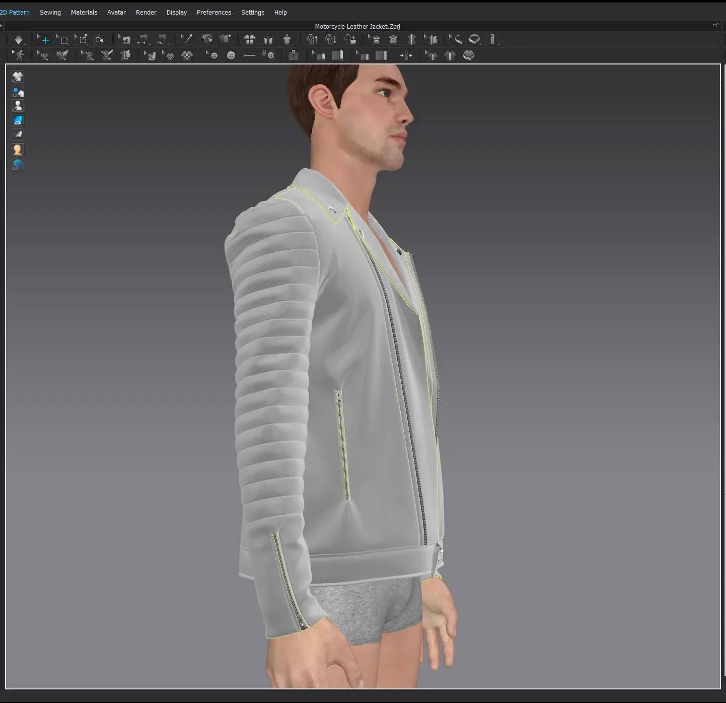 Motorcycle Leather Jacket - Marvelous Designer & Clo3d