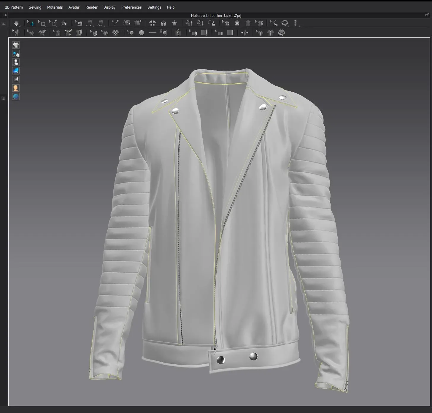 Motorcycle Leather Jacket - Marvelous Designer & Clo3d