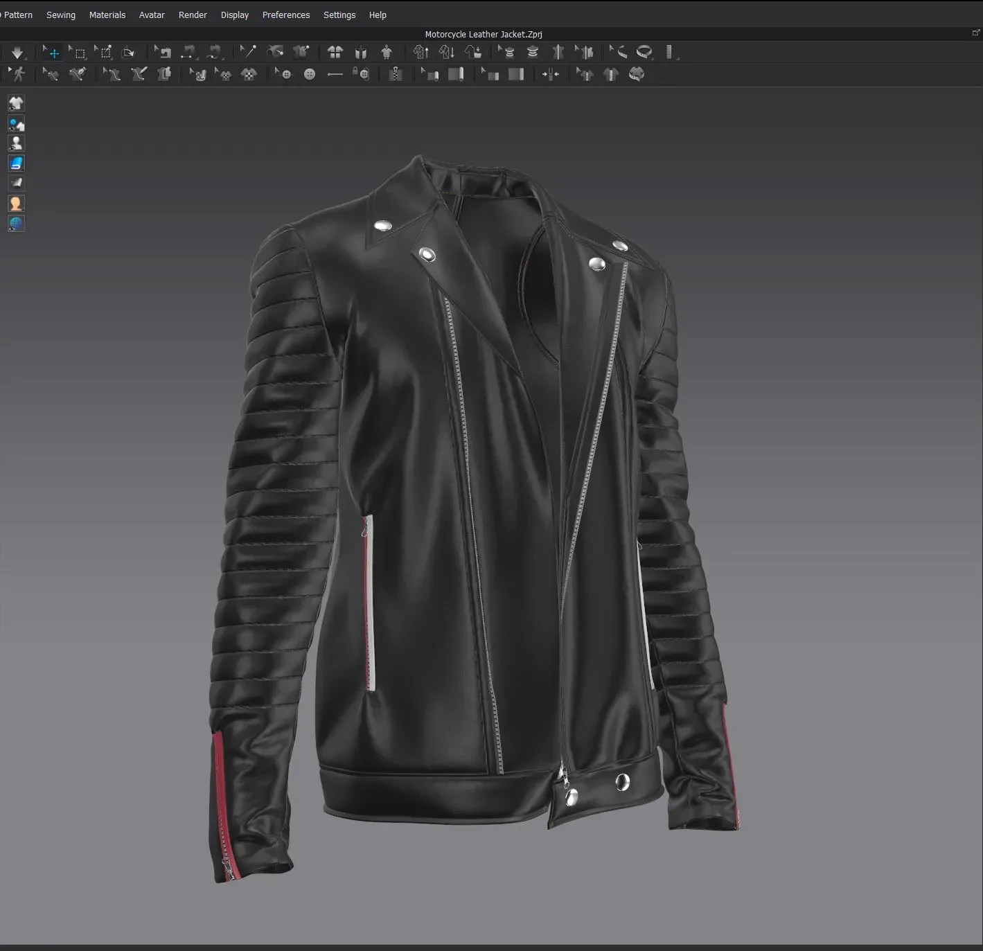 Motorcycle Leather Jacket - Marvelous Designer & Clo3d