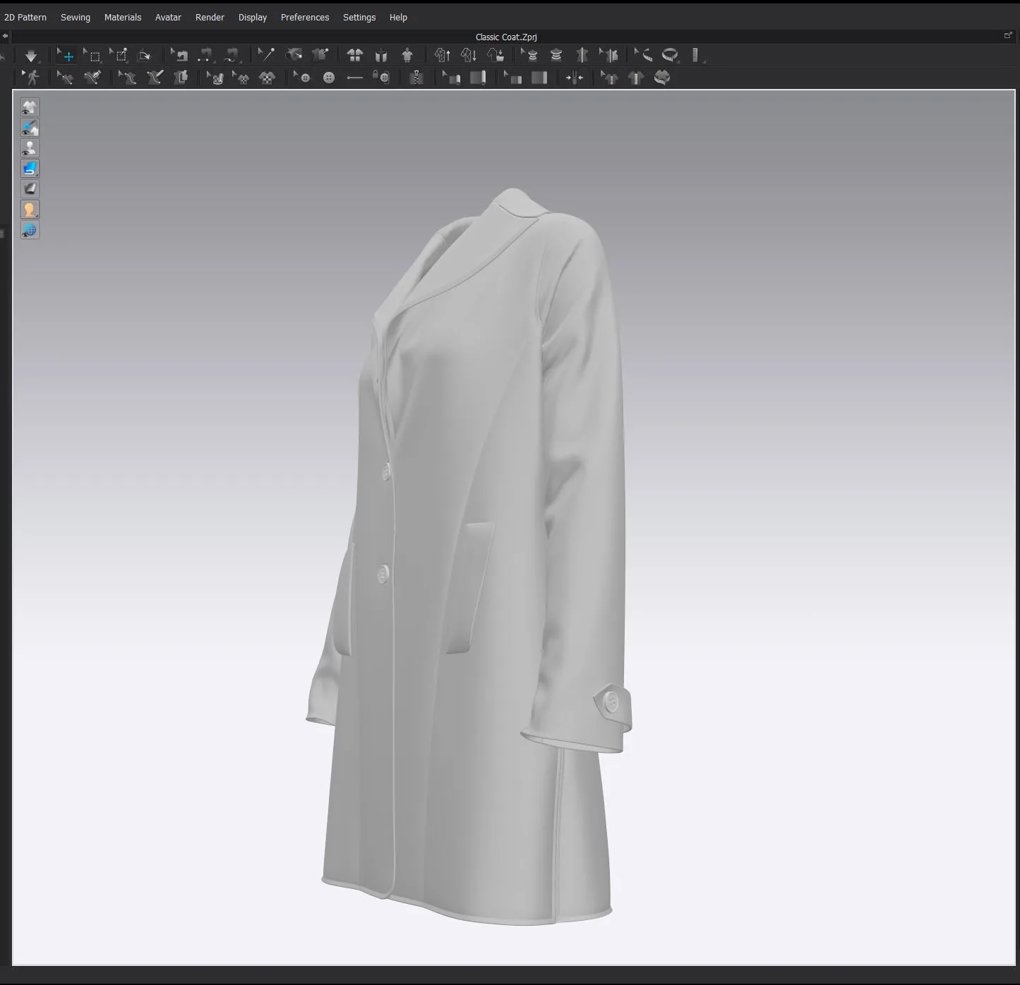 Classic Coat - Marvelous Designer & Clo3d