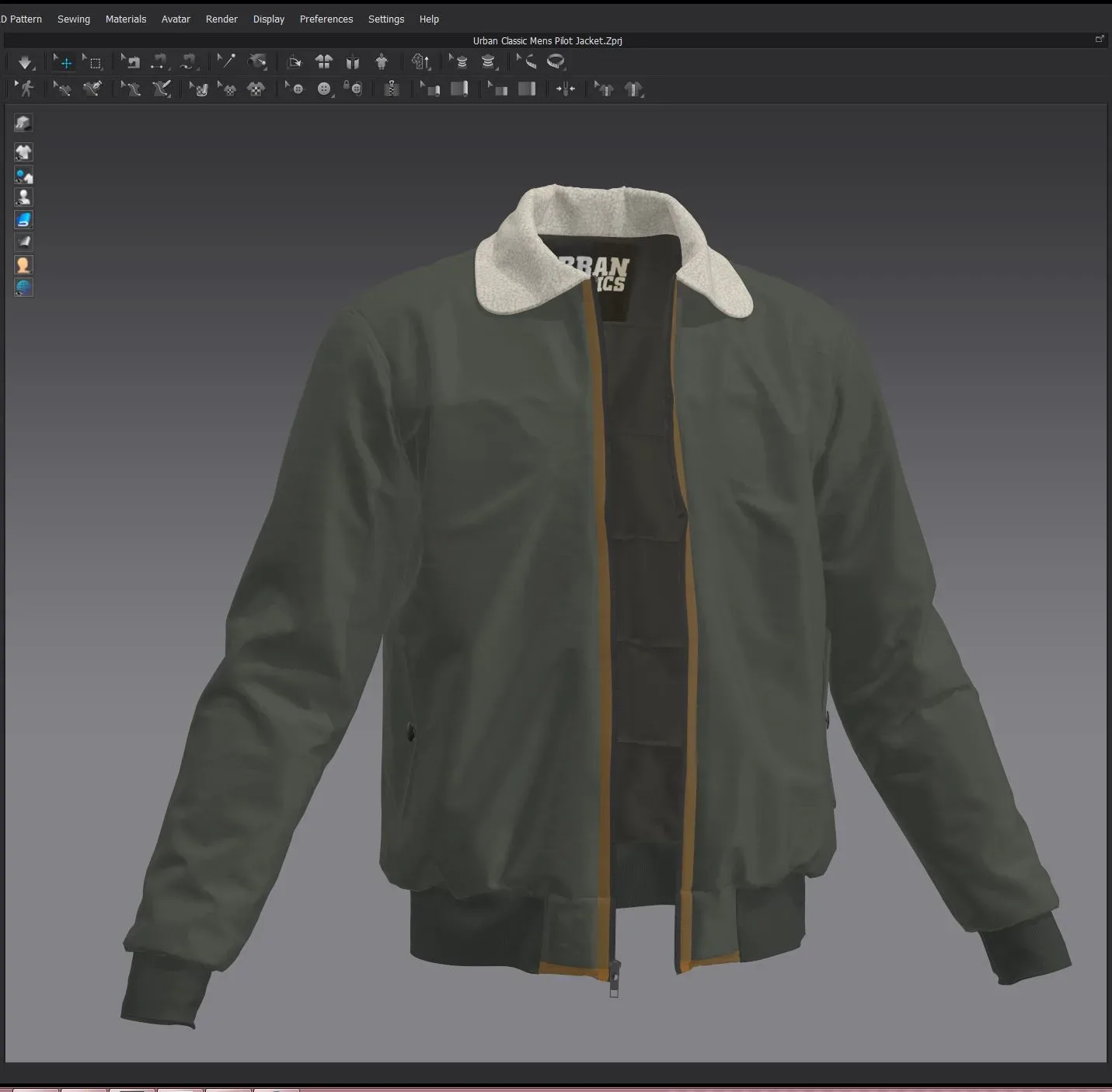 Urban Classic Men's Pilot Jacket - Marvelous Designer & Clo3d