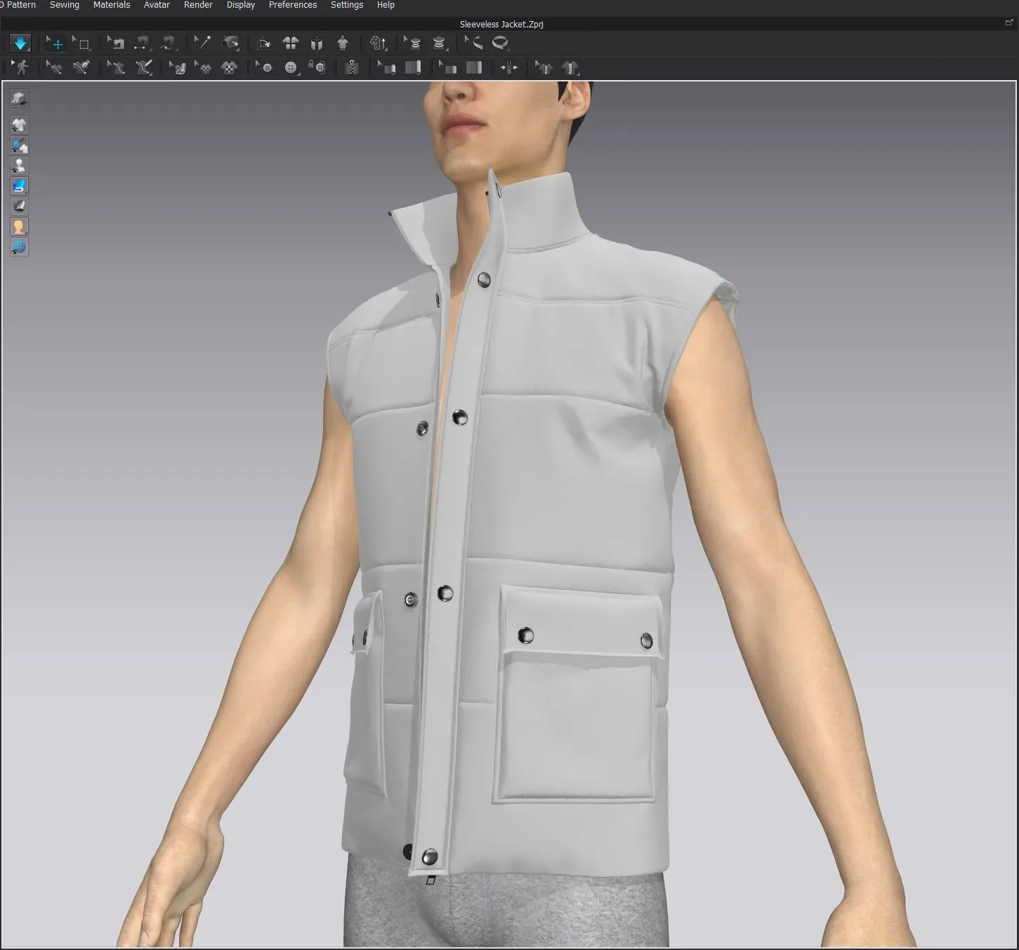 Sleeveless Jacket - Marvelous Designer & Clo3d