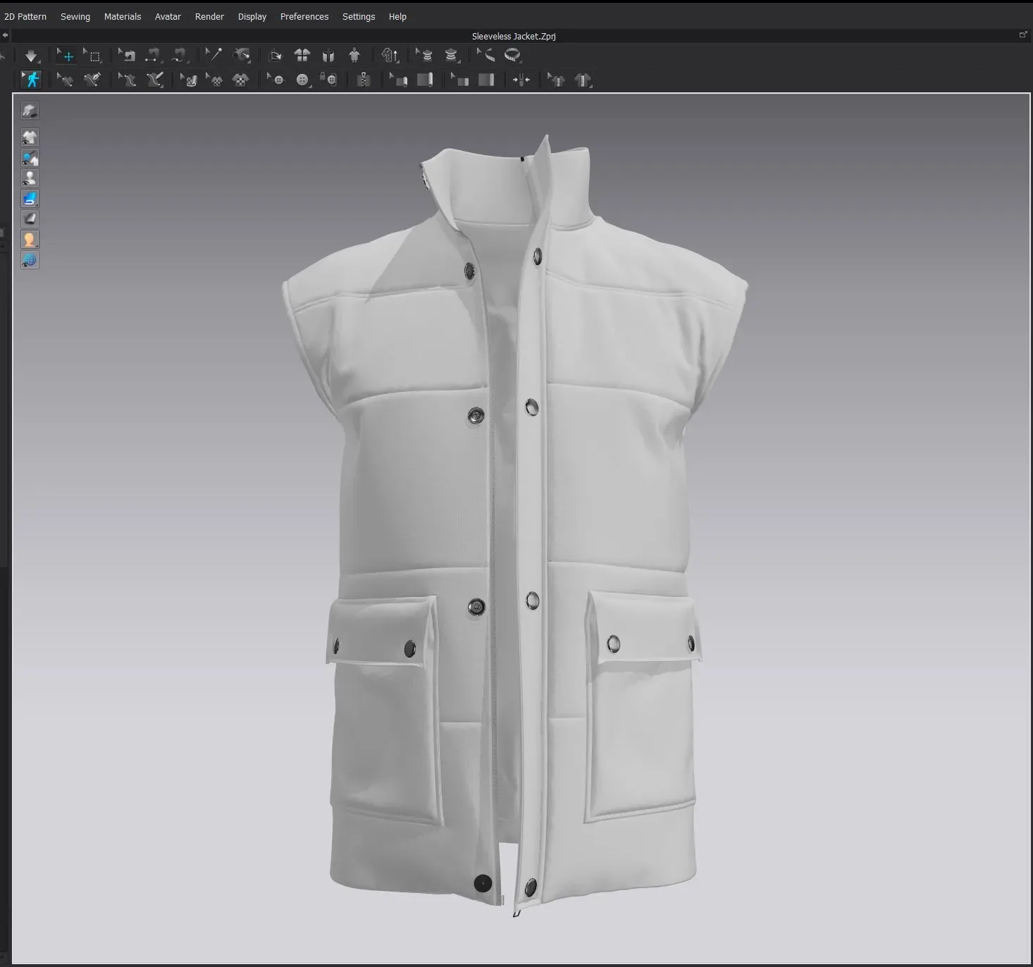 Sleeveless Jacket - Marvelous Designer & Clo3d