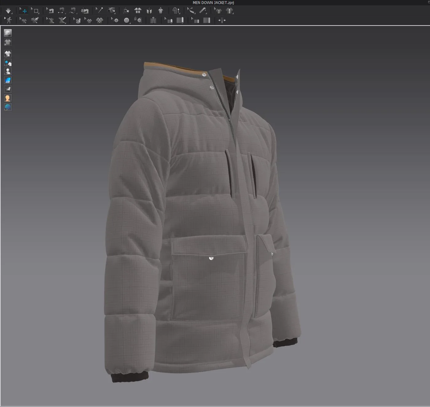 Men Down Jacket - Marvelous Designer - Clo3d