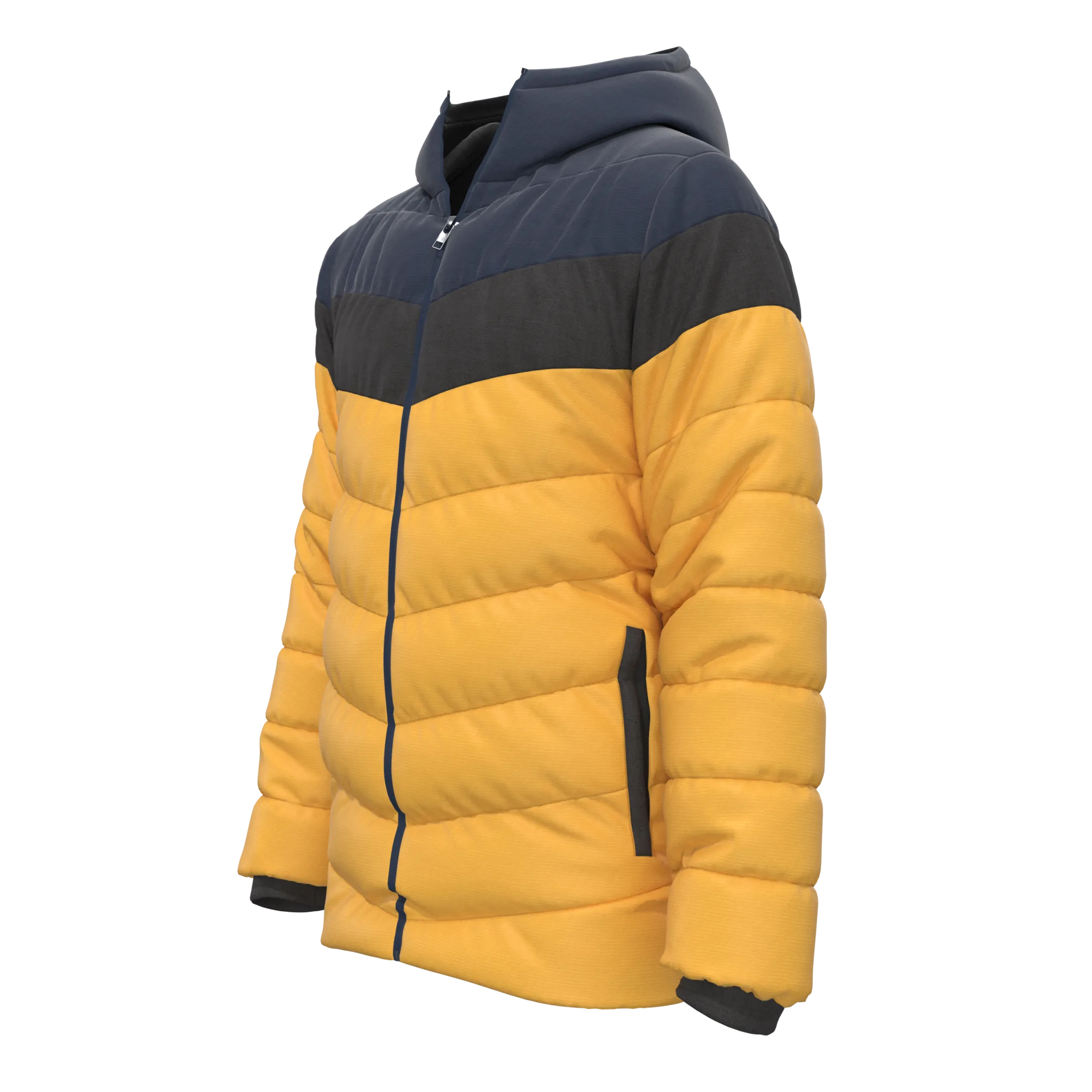 Men Winter Casual Hooded Jacket - Marvelous designer - Clo3d