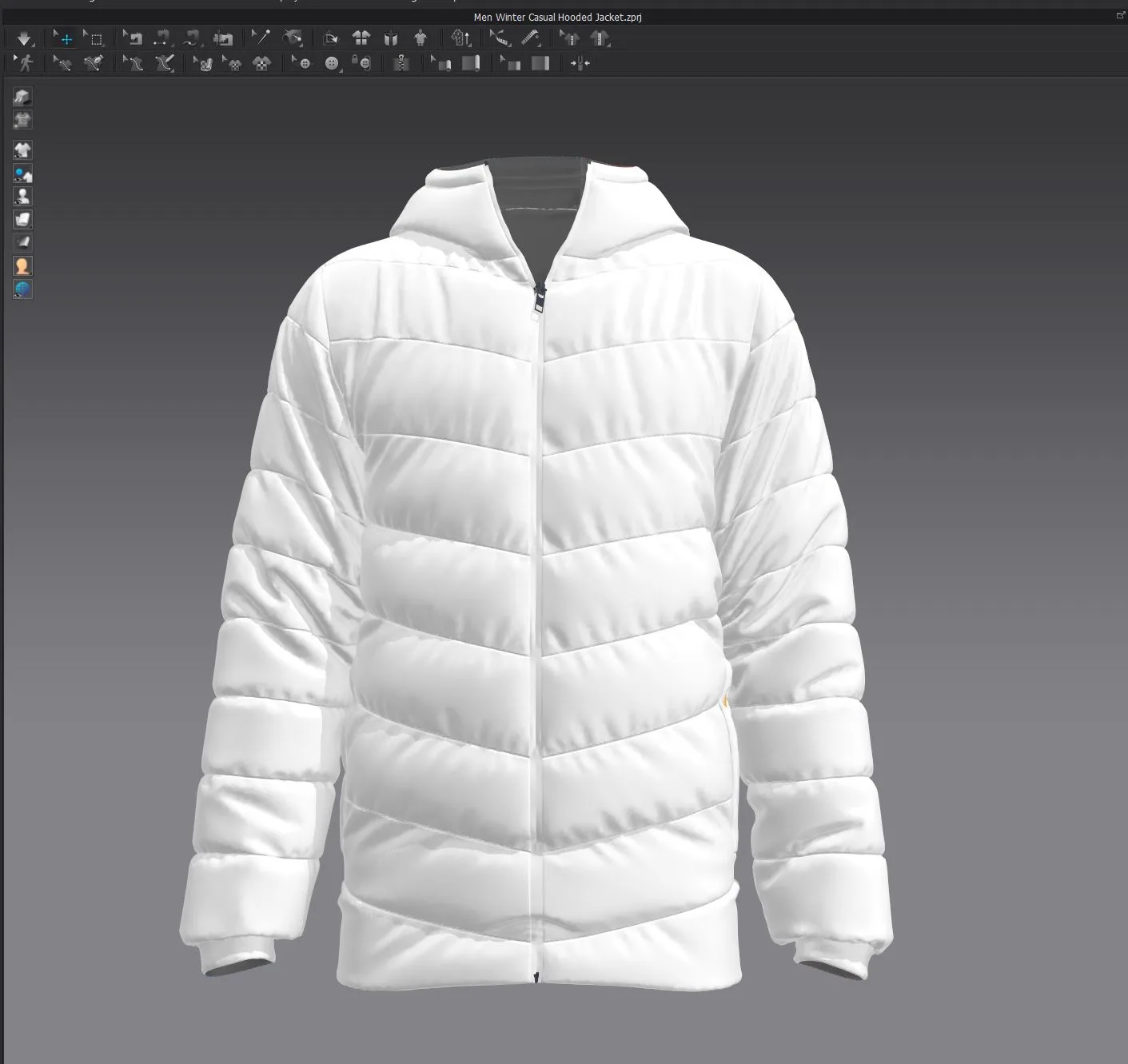 Men Winter Casual Hooded Jacket - Marvelous designer - Clo3d