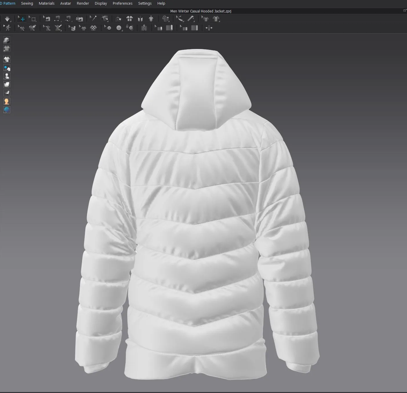 Men Winter Casual Hooded Jacket - Marvelous designer - Clo3d