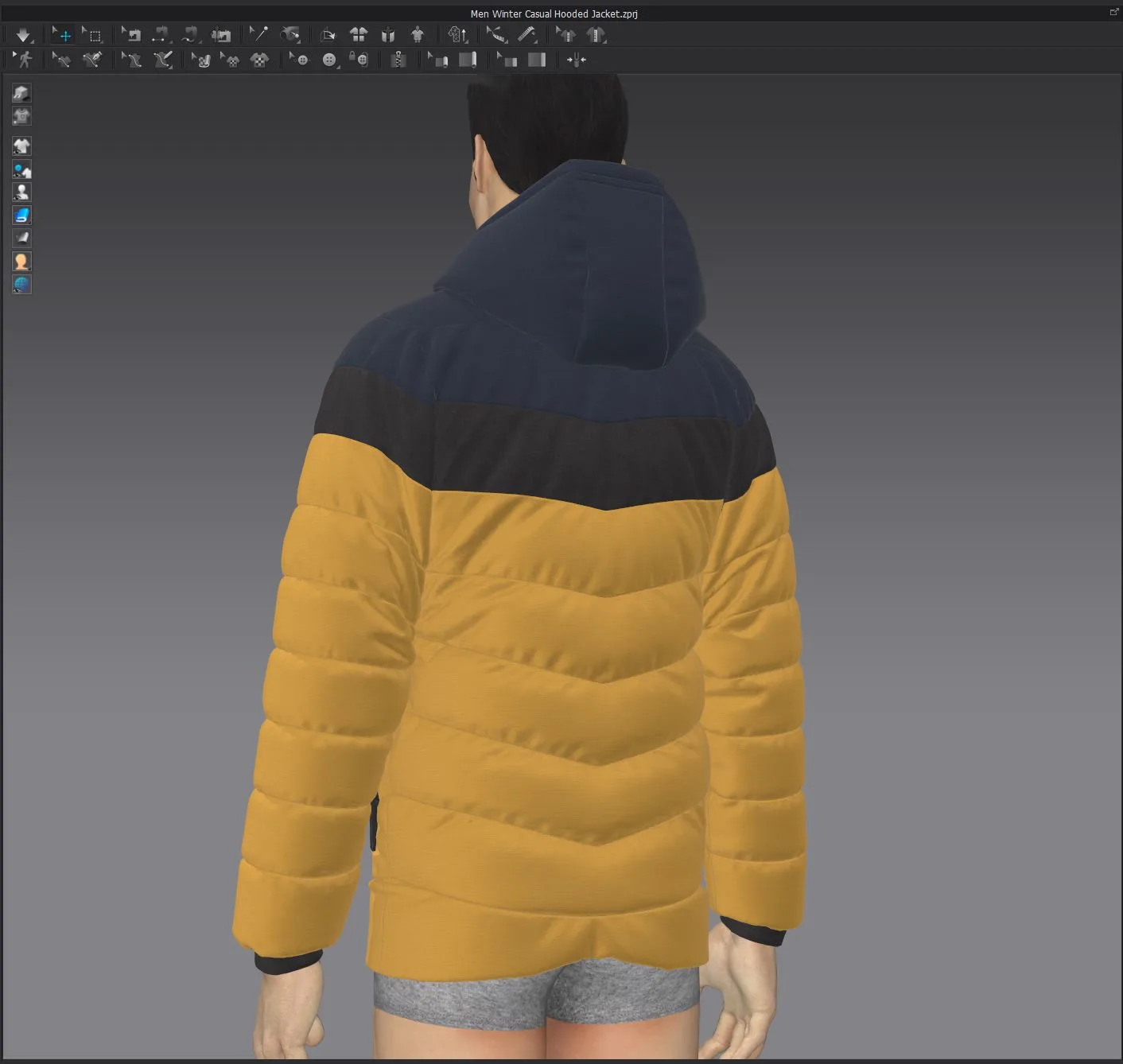 Men Winter Casual Hooded Jacket - Marvelous designer - Clo3d