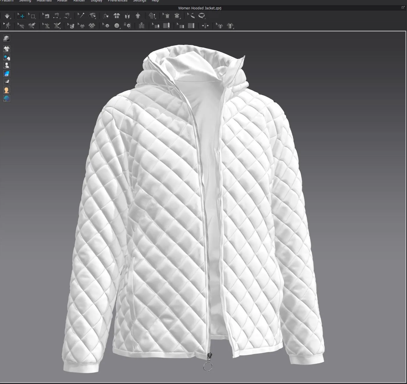 Women Hooded Jacket - Marvelous Designer - Clo3d