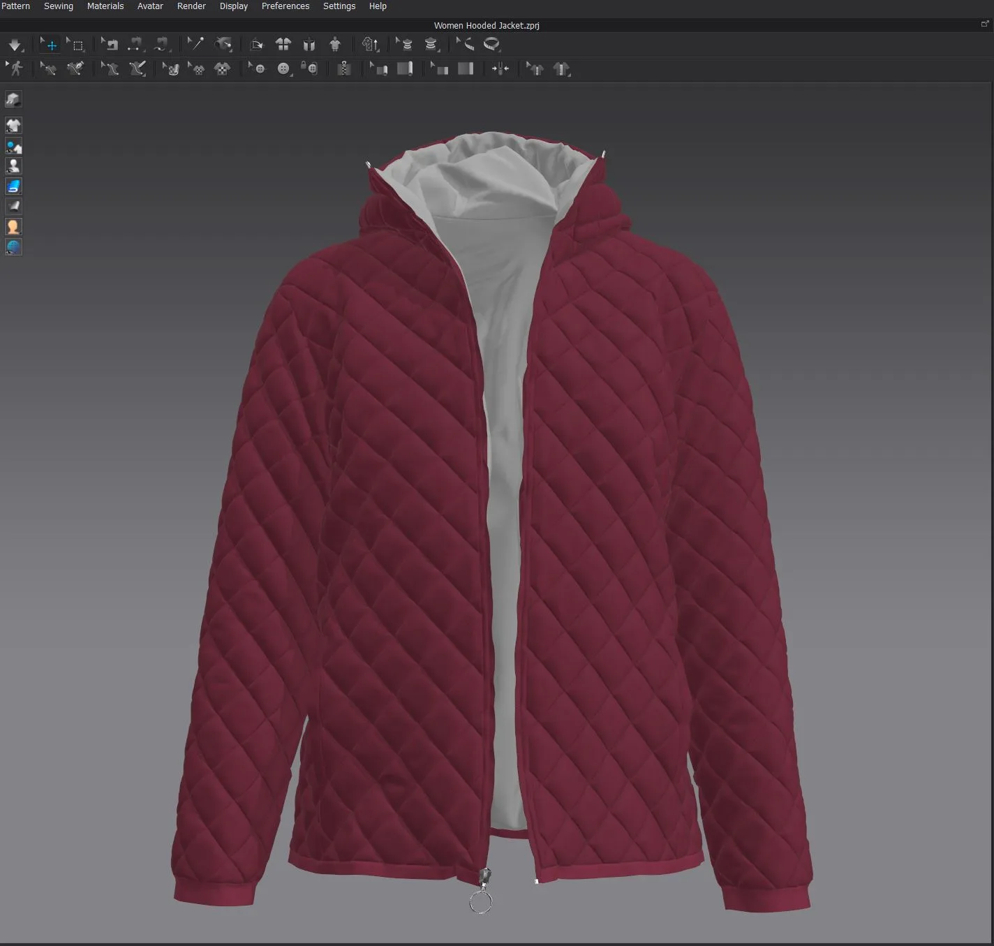 Women Hooded Jacket - Marvelous Designer - Clo3d