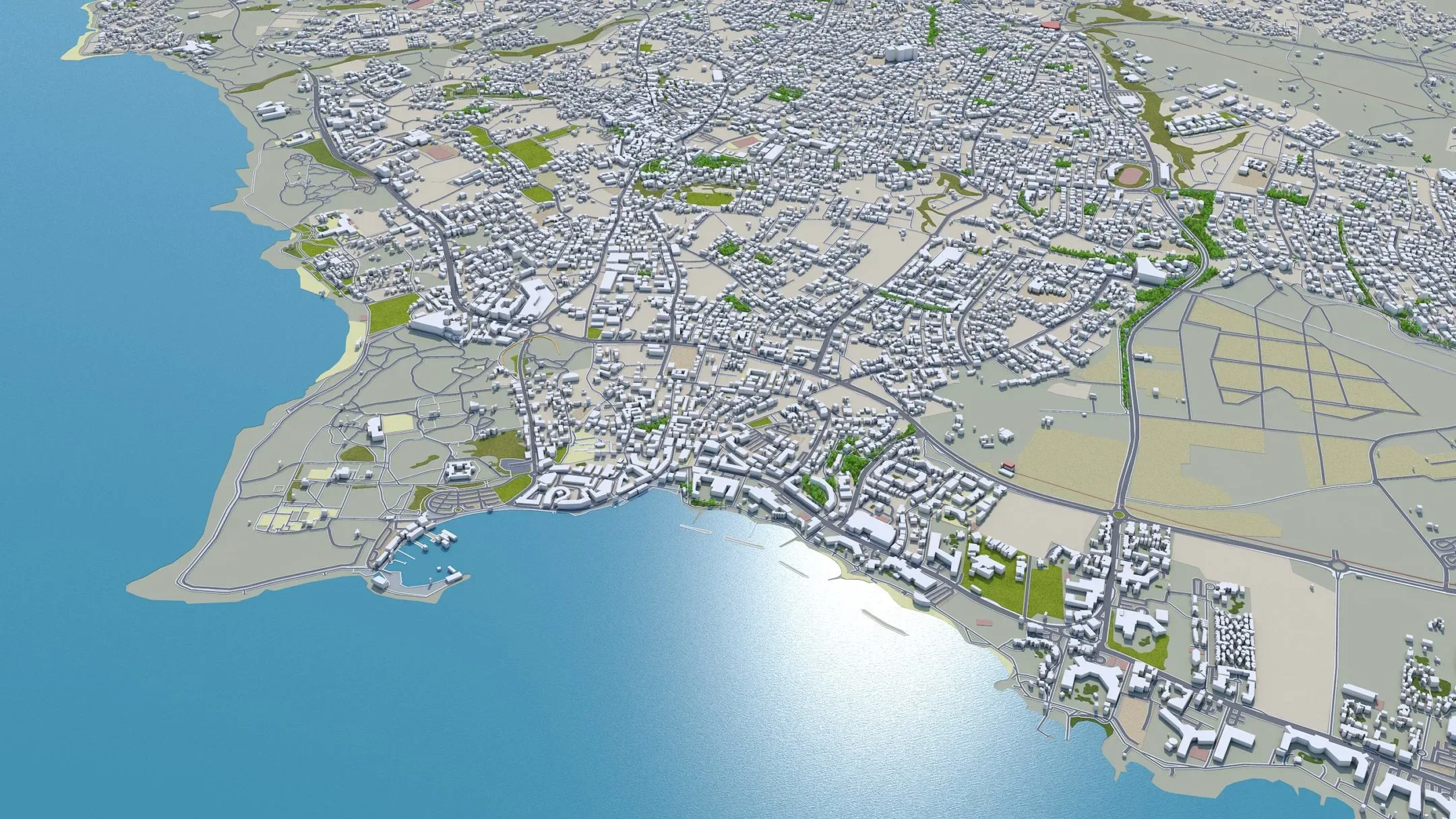 Paphos City Cyprus 3D Model 30KM
