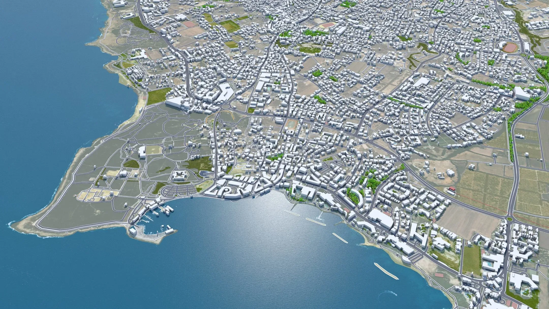 Paphos City Cyprus 3D Model 30KM