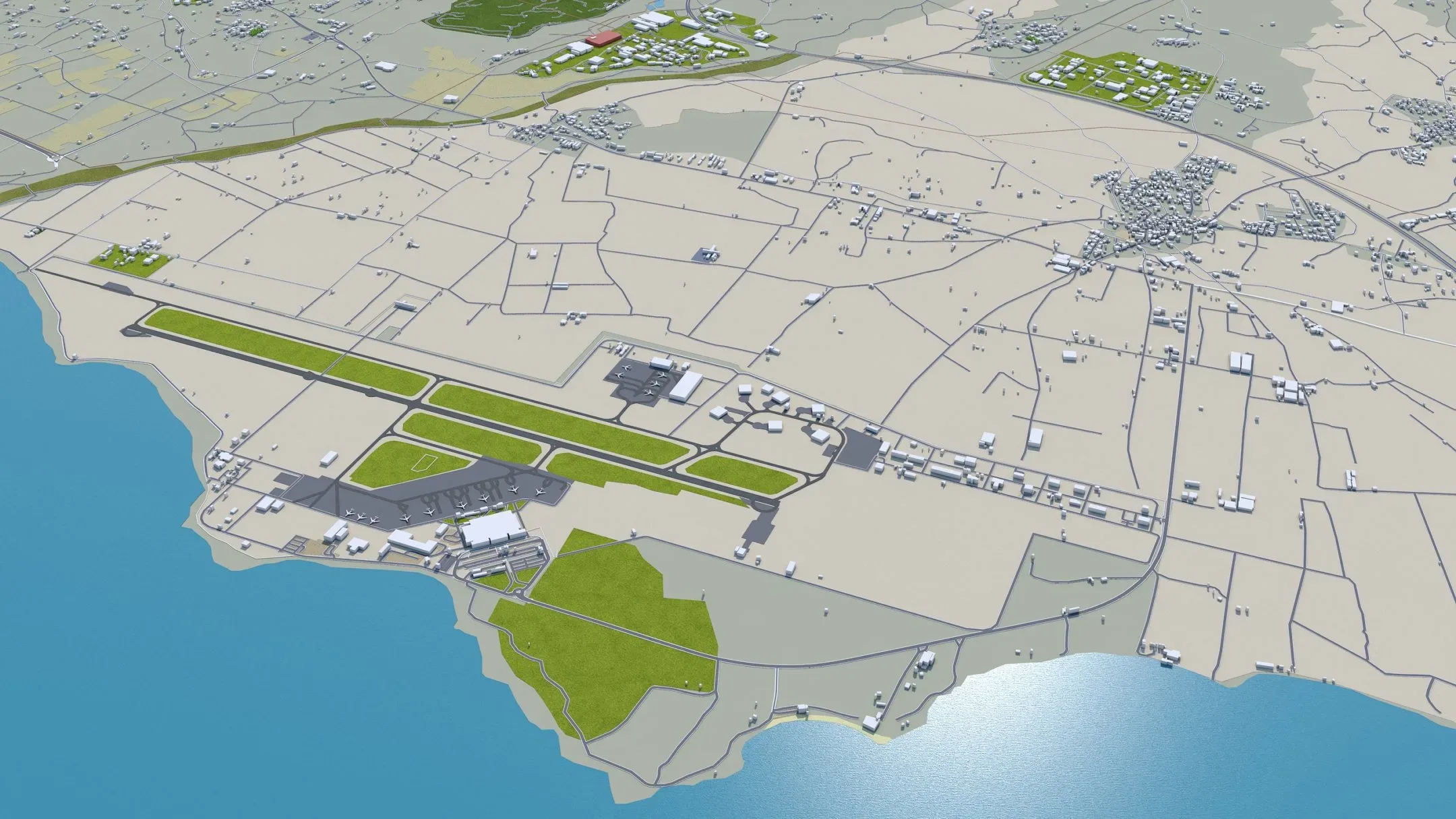 Paphos City Cyprus 3D Model 30KM