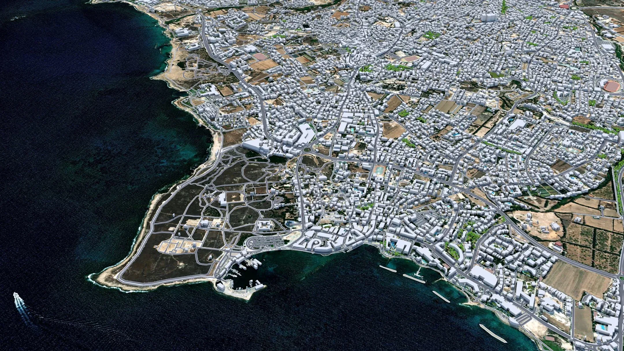 Paphos City Cyprus 3D Model 30KM