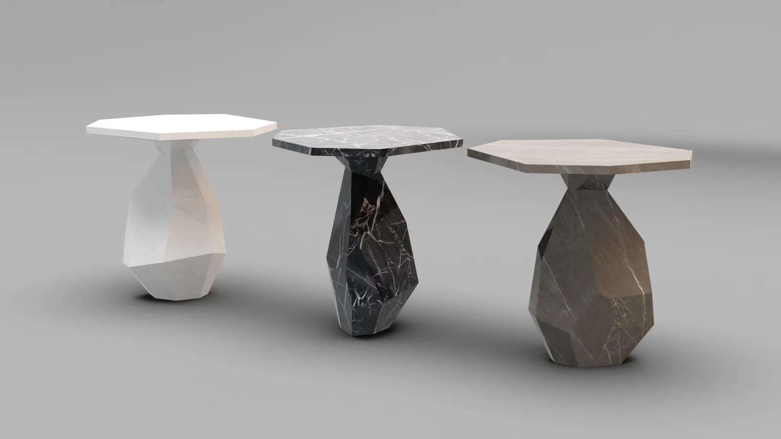 Ginger and Jagger Rock Side Table Low-poly