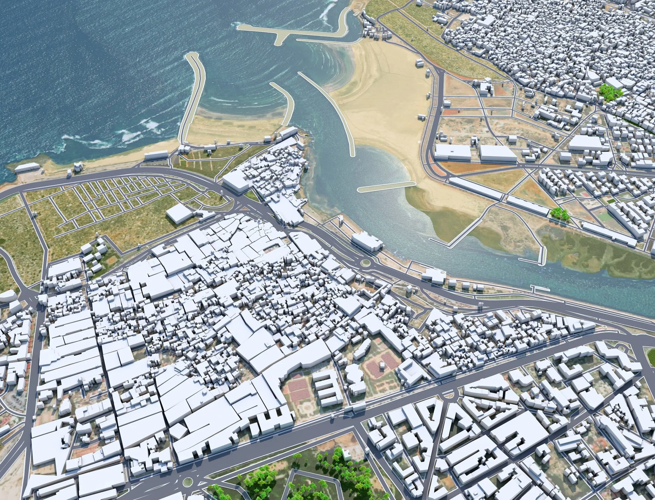 Rabat City Morocco 3D Model 30KM