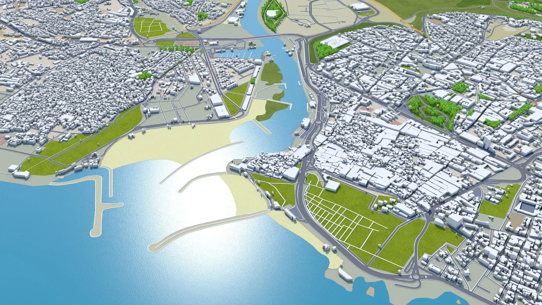 Rabat City Morocco 3D Model 30KM