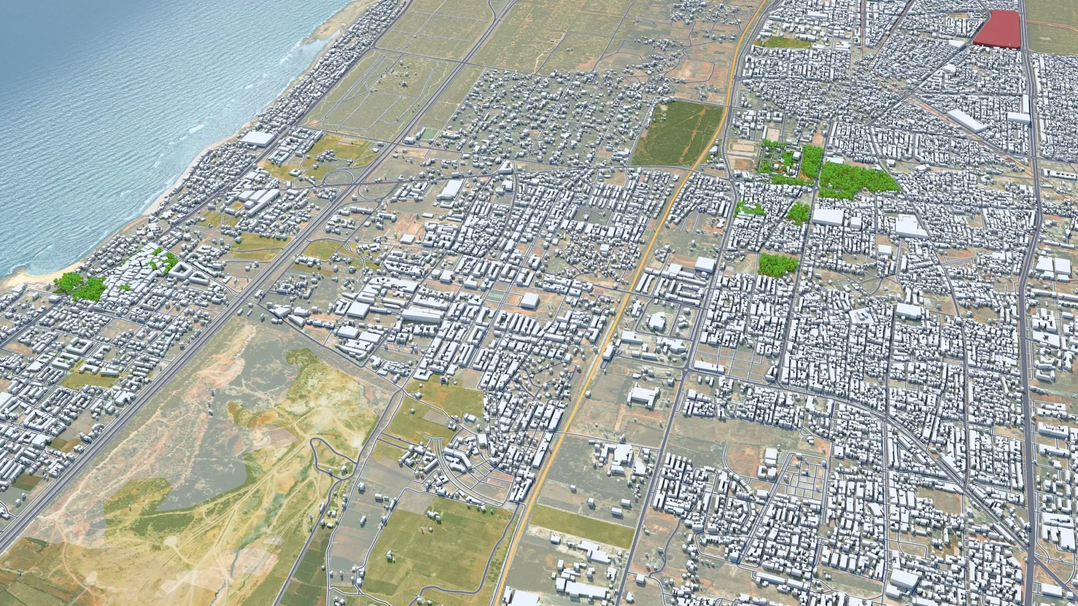 Rabat City Morocco 3D Model 30KM