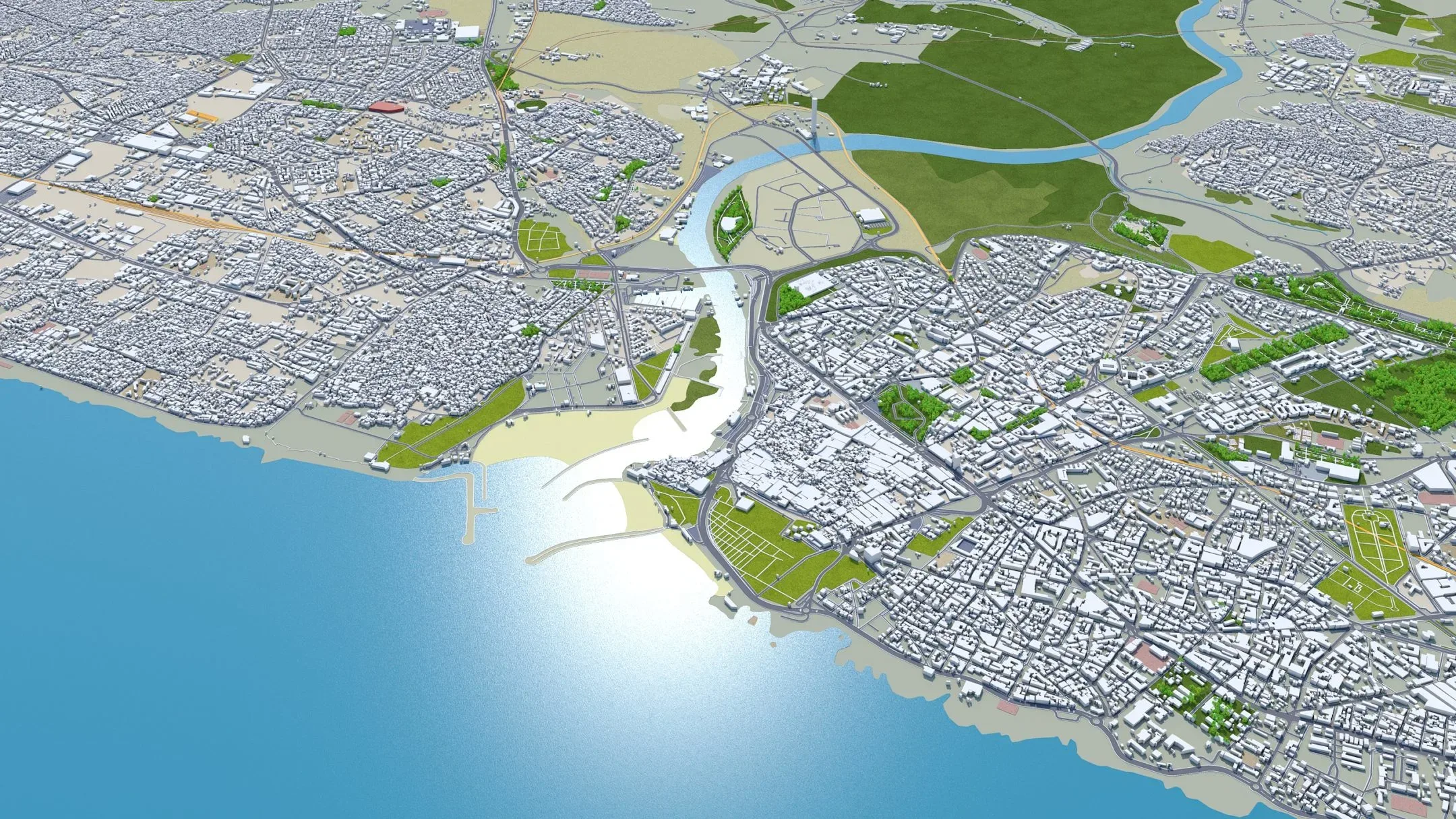 Rabat City Morocco 3D Model 30KM