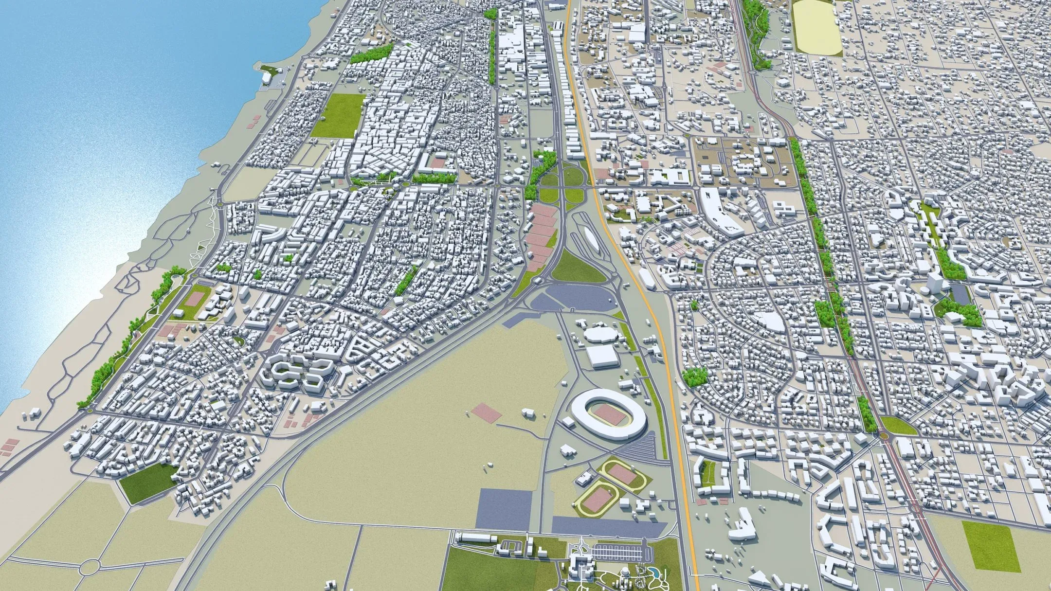 Rabat City Morocco 3D Model 30KM