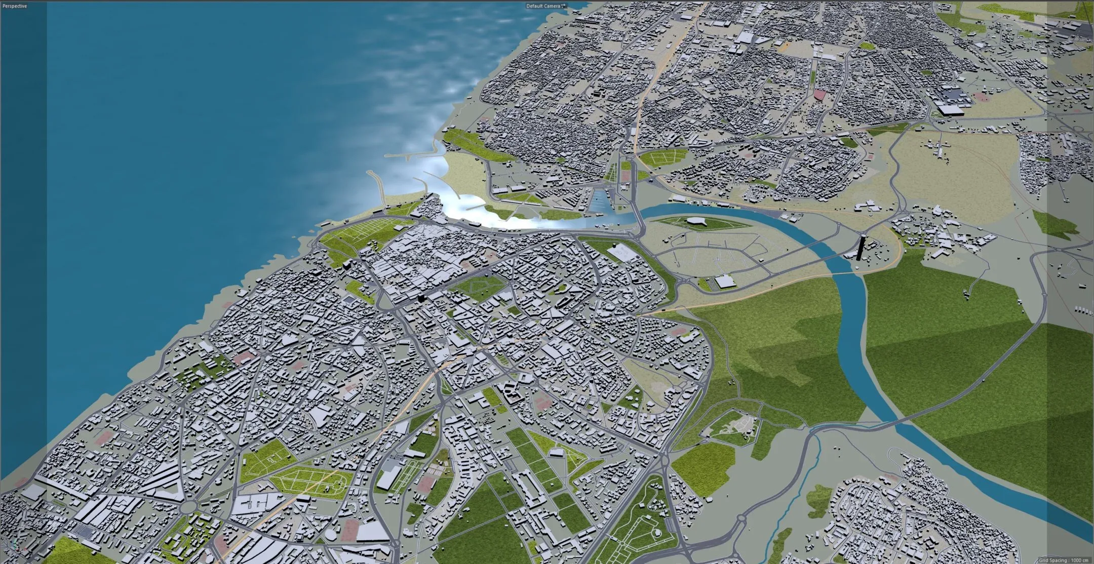 Rabat City Morocco 3D Model 30KM