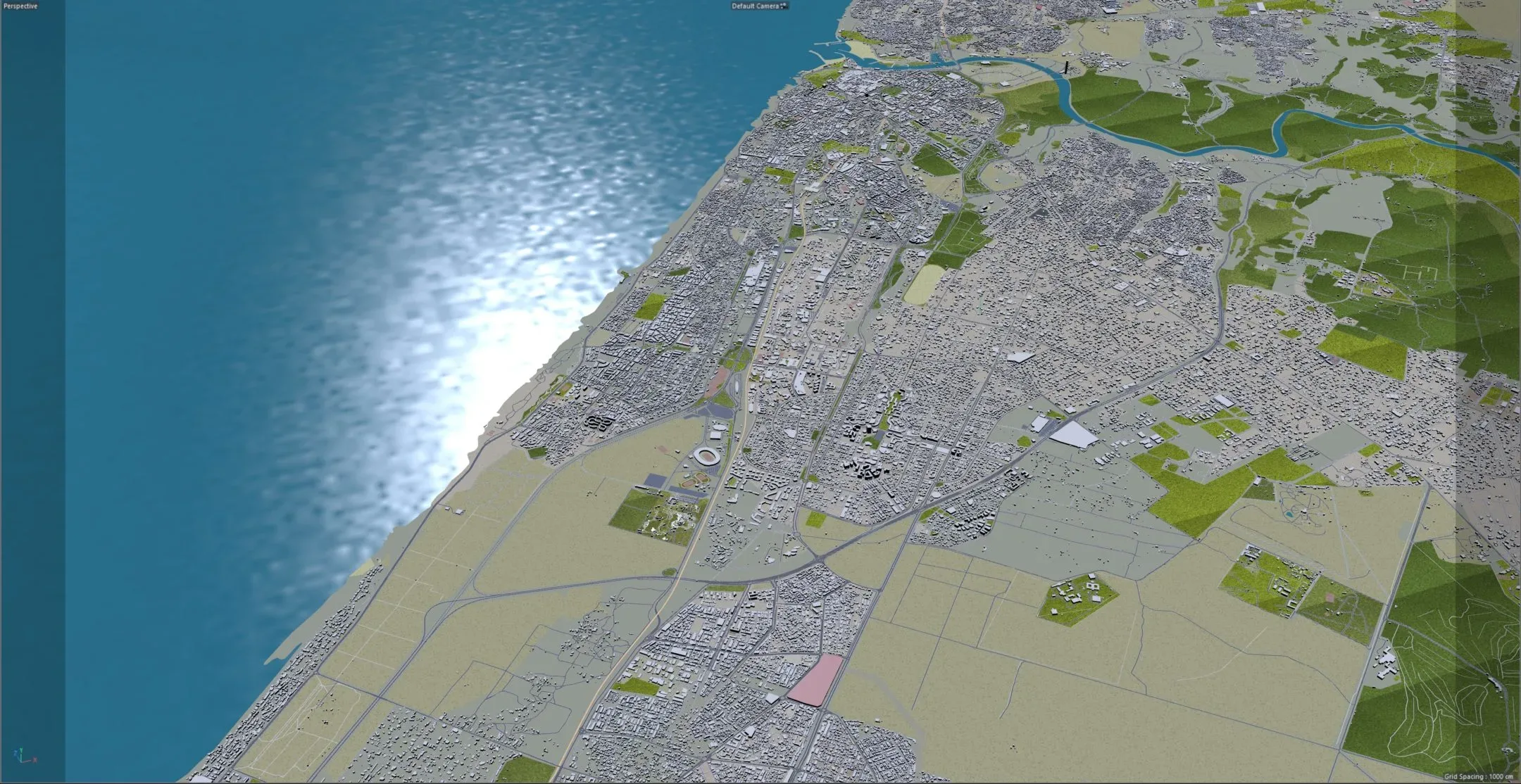 Rabat City Morocco 3D Model 30KM