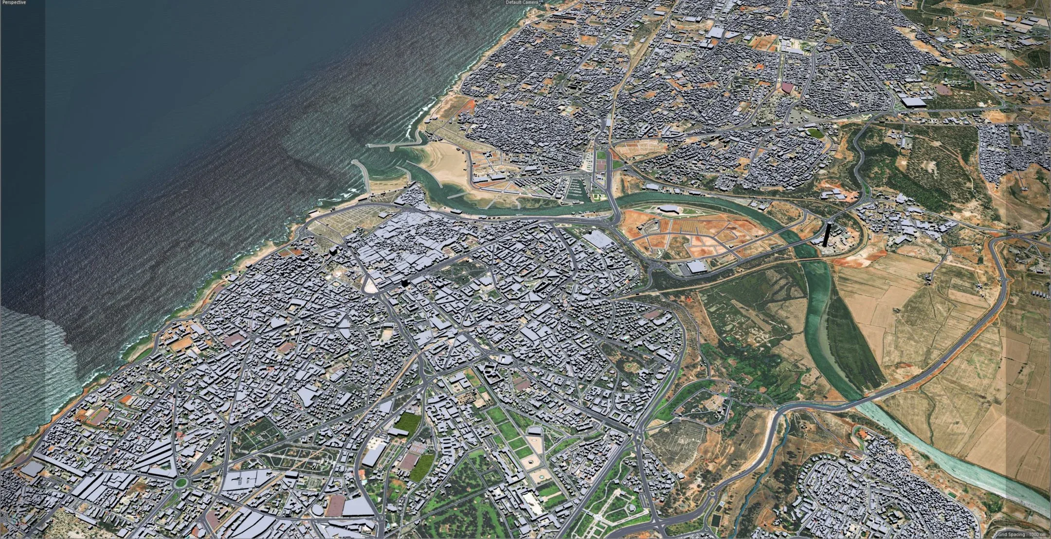 Rabat City Morocco 3D Model 30KM