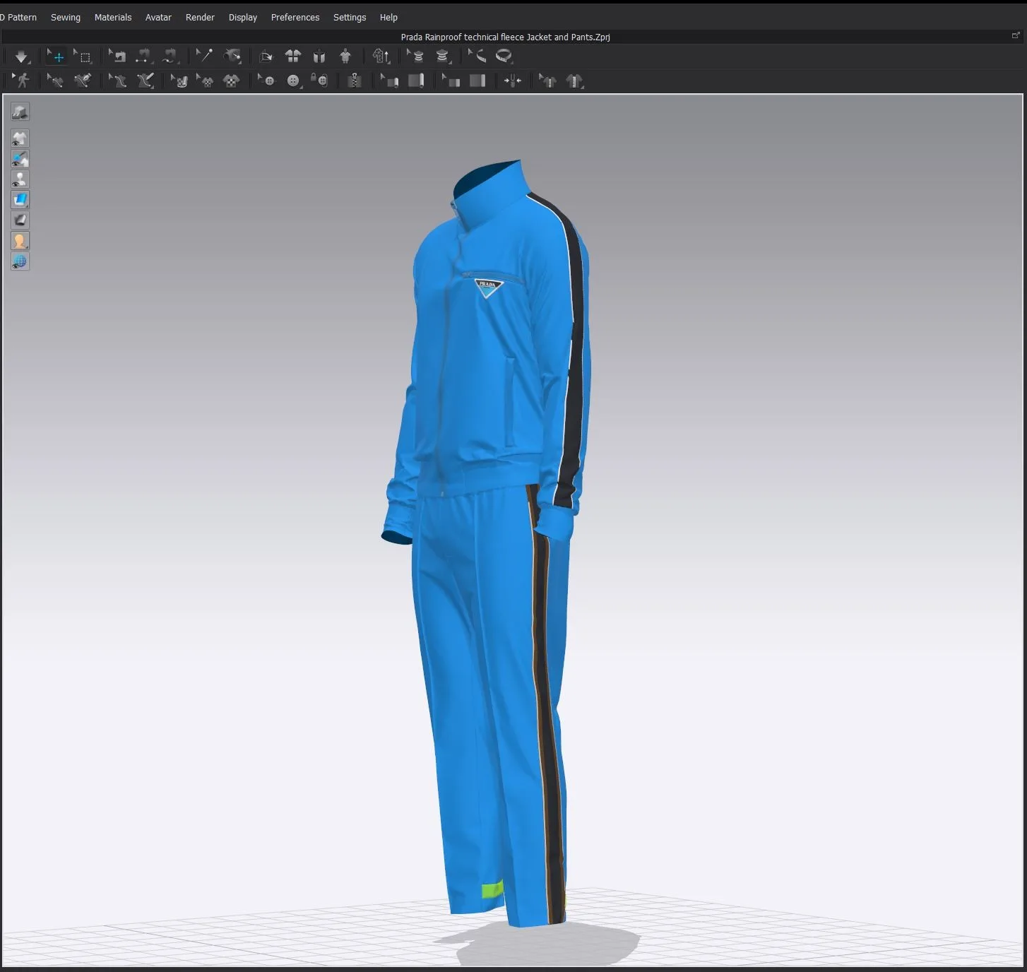 Prada Rainproof Fleece Jacket - Marvelous Designer - Clo3d