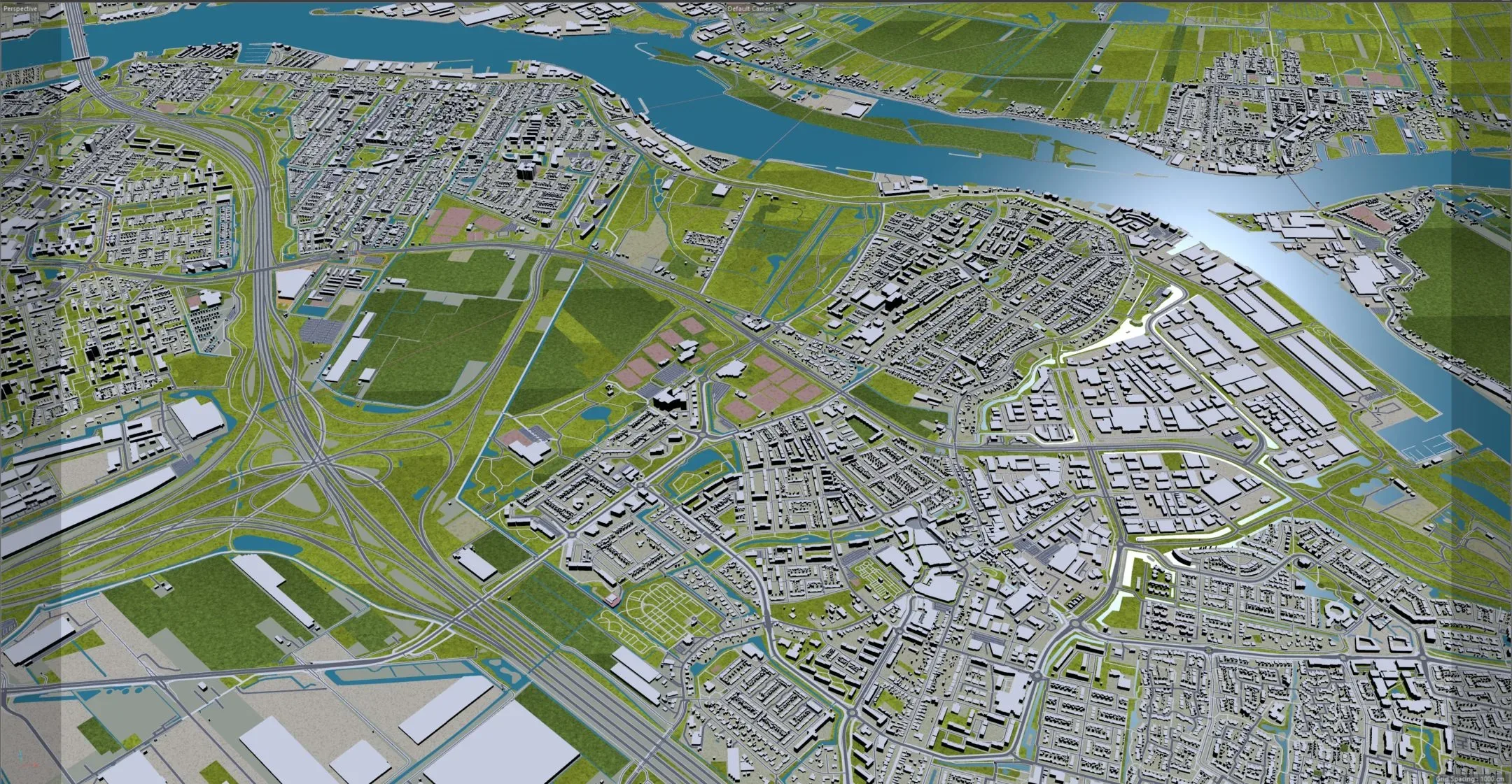 Rotterdam City South Holland 3D Model 40KM