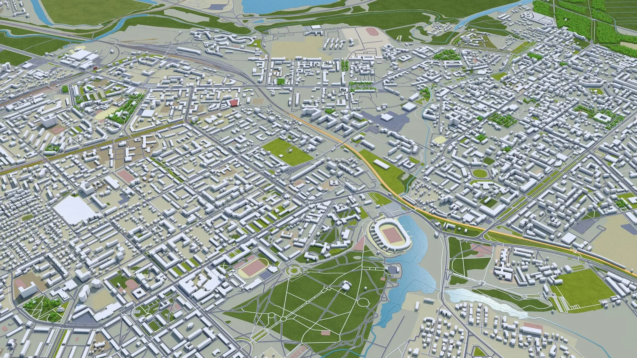 Ryazan City Russia 3D Model 50KM